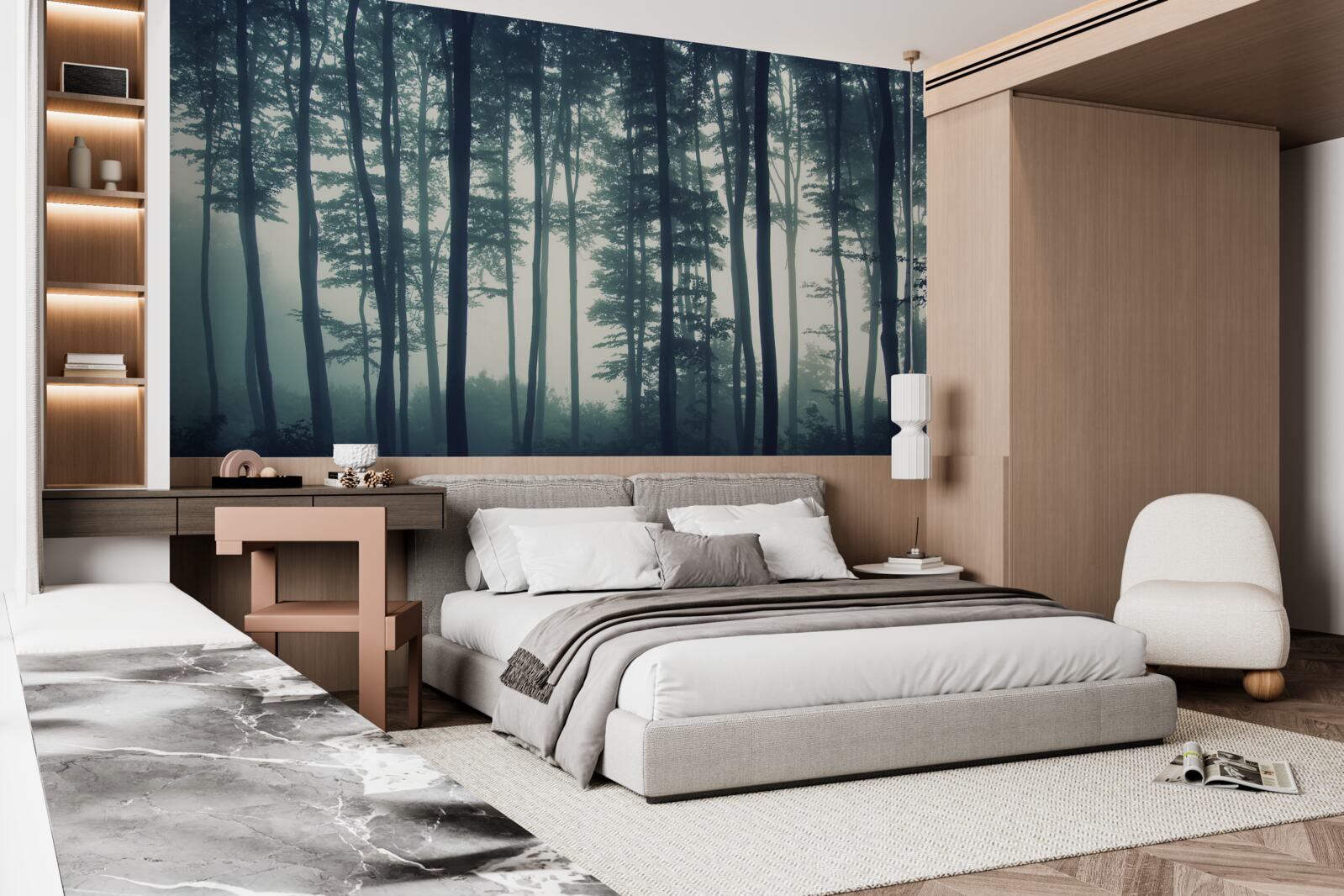 Фотошпалери туманний світанок у пустелі