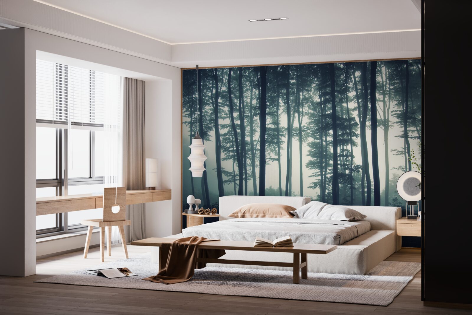 Фотошпалери туманний світанок у пустелі