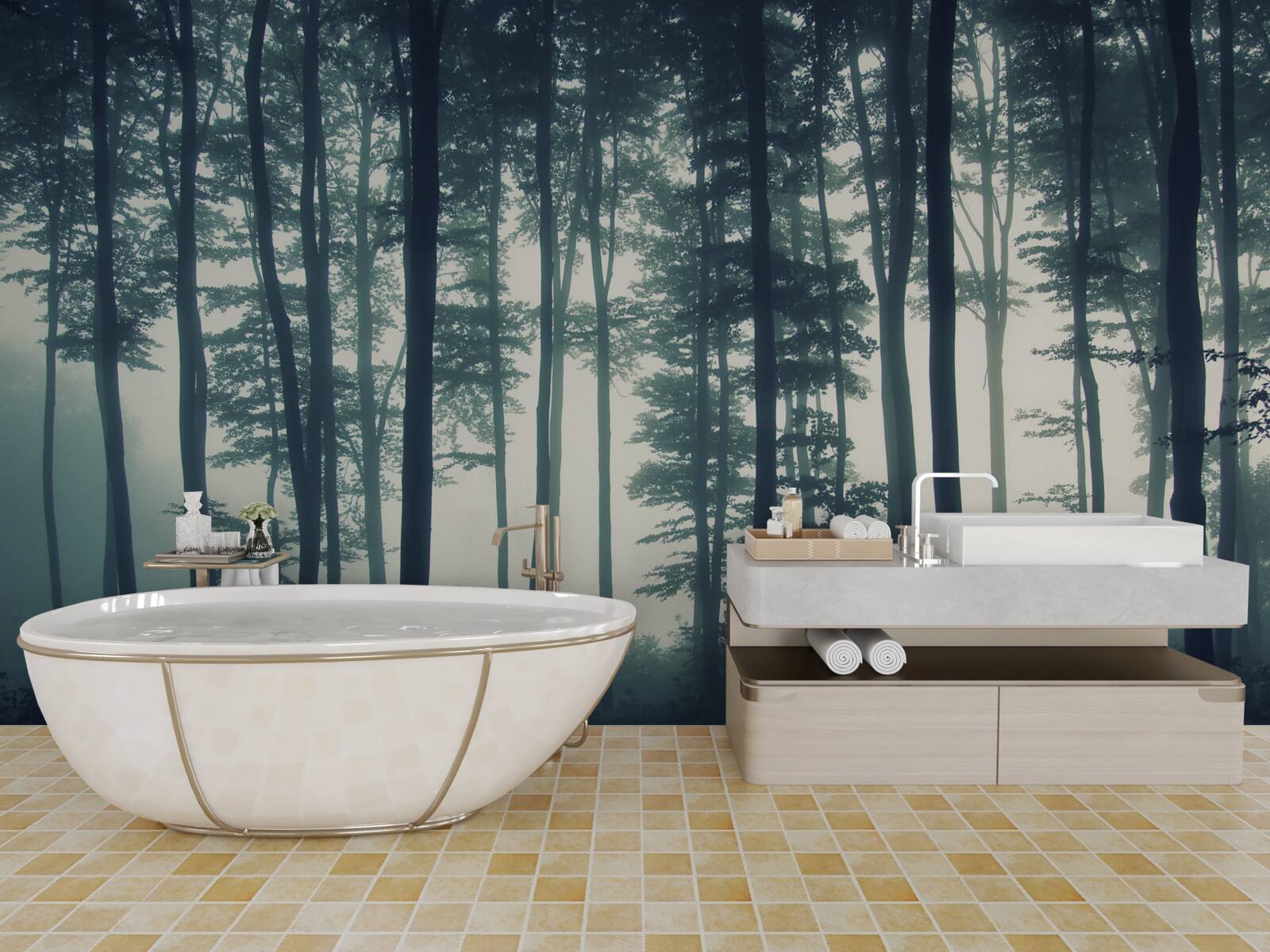 Фотошпалери туманний світанок у пустелі