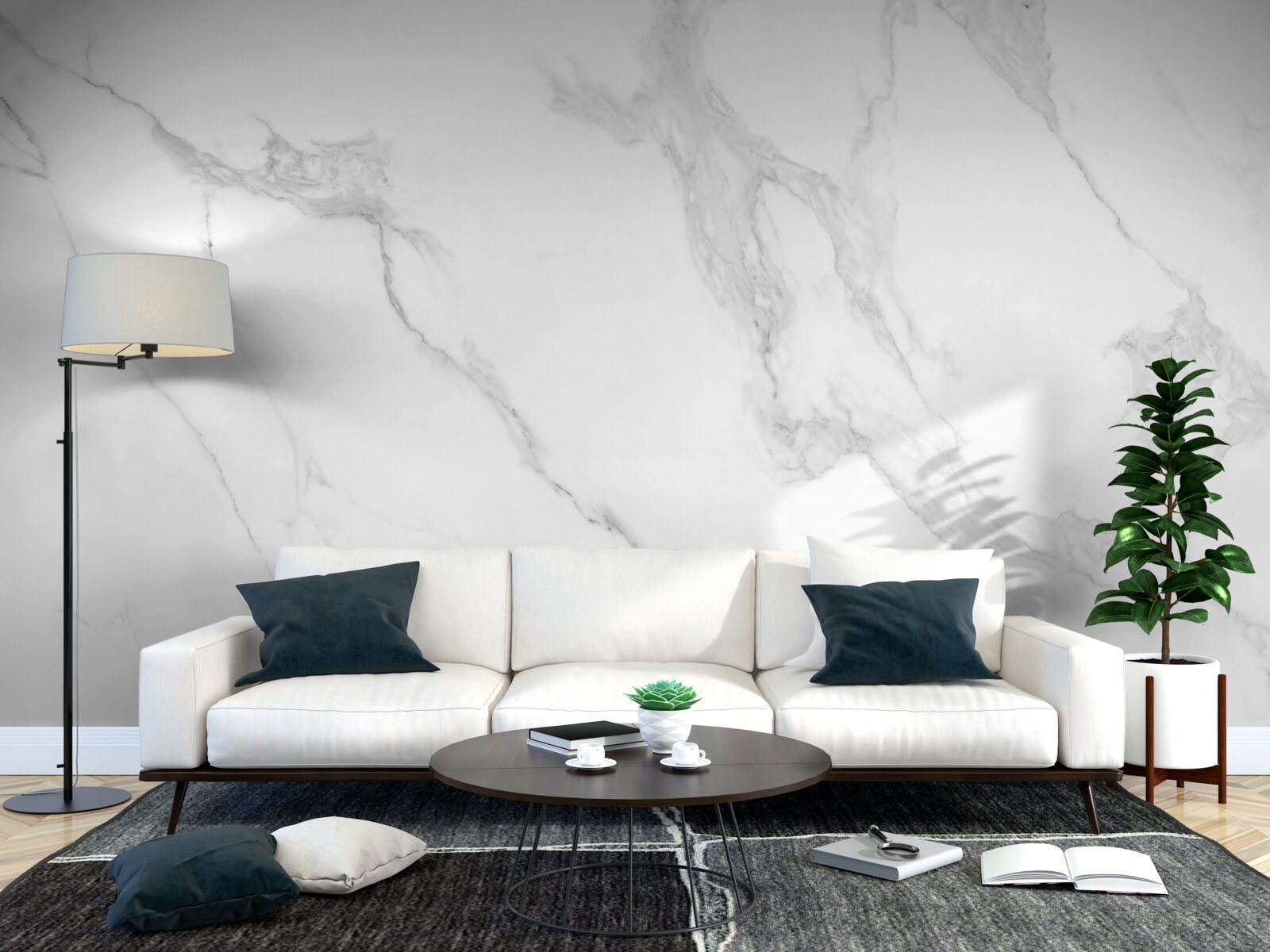 Фотошпалери біле тло з сірим димом, що пливе в повітрі