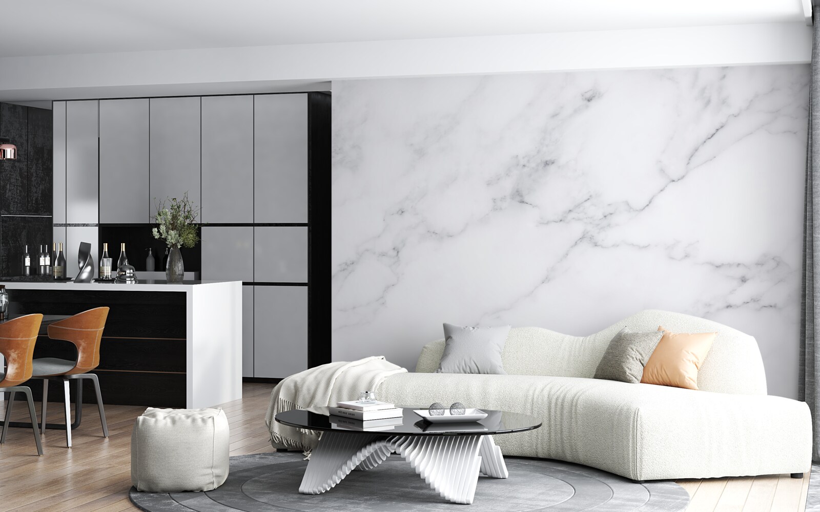 Фотошпалери Білосніжний сніг і сріблястий туман