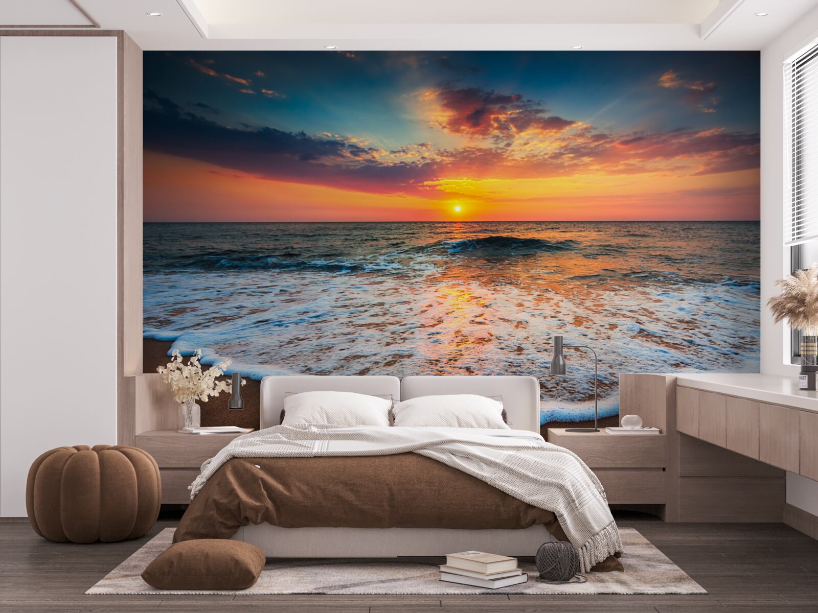 Фотошпалери заворожуюче сходження сонця над поверхнею води