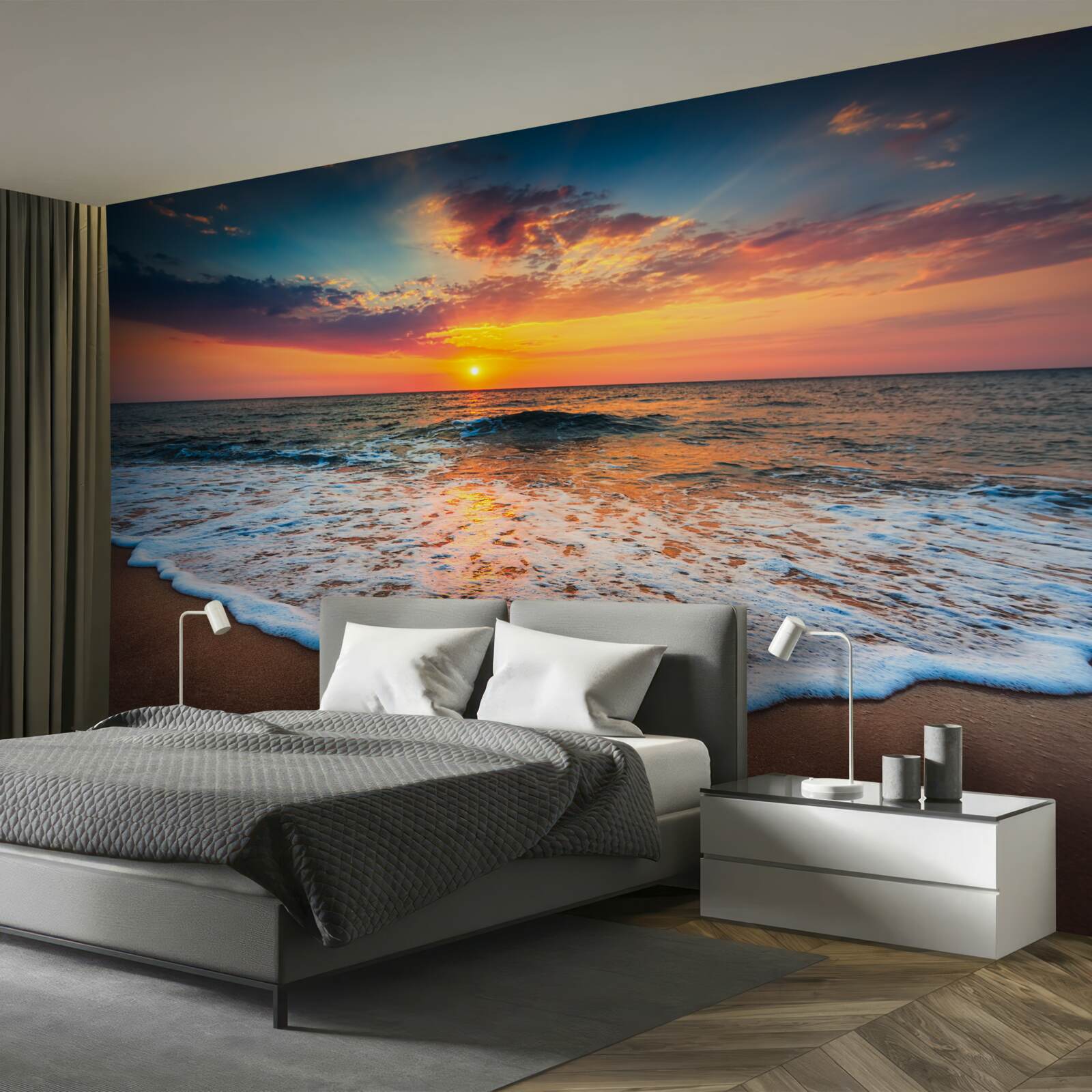 Фотошпалери заворожуюче сходження сонця над поверхнею води