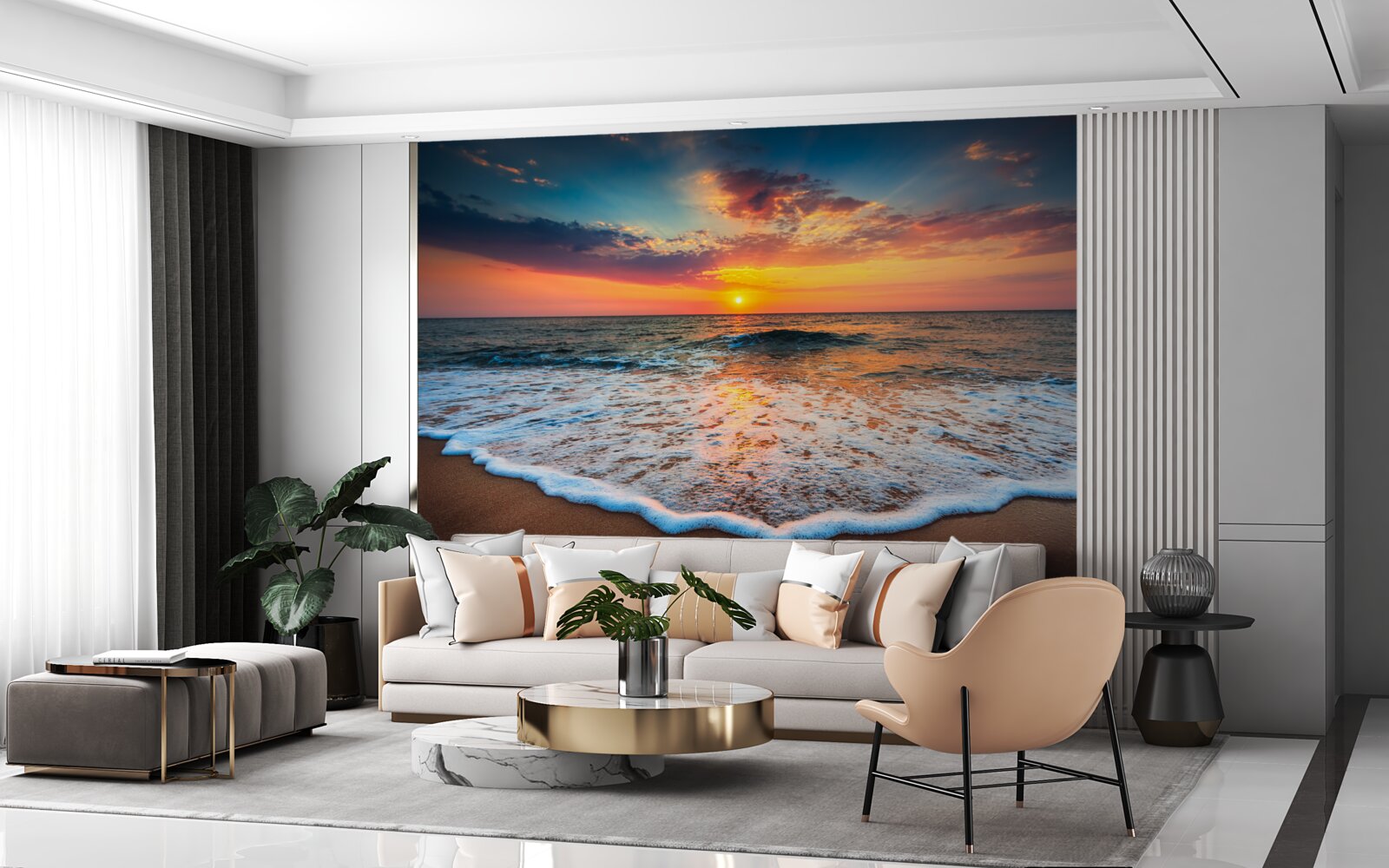 Фотошпалери заворожуюче сходження сонця над поверхнею води