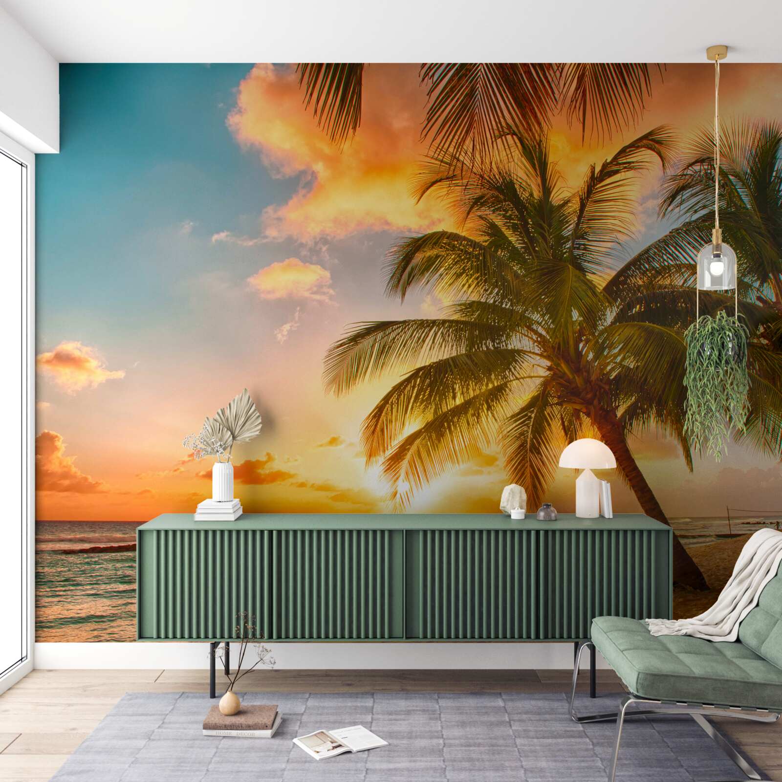 Фотошпалери зачаровує захід сонця в літній день