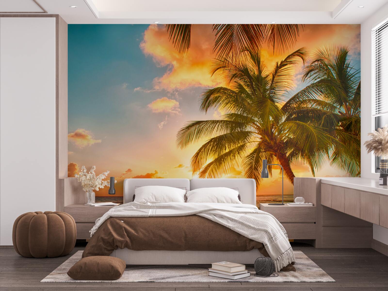 Фотошпалери зачаровує захід сонця в літній день