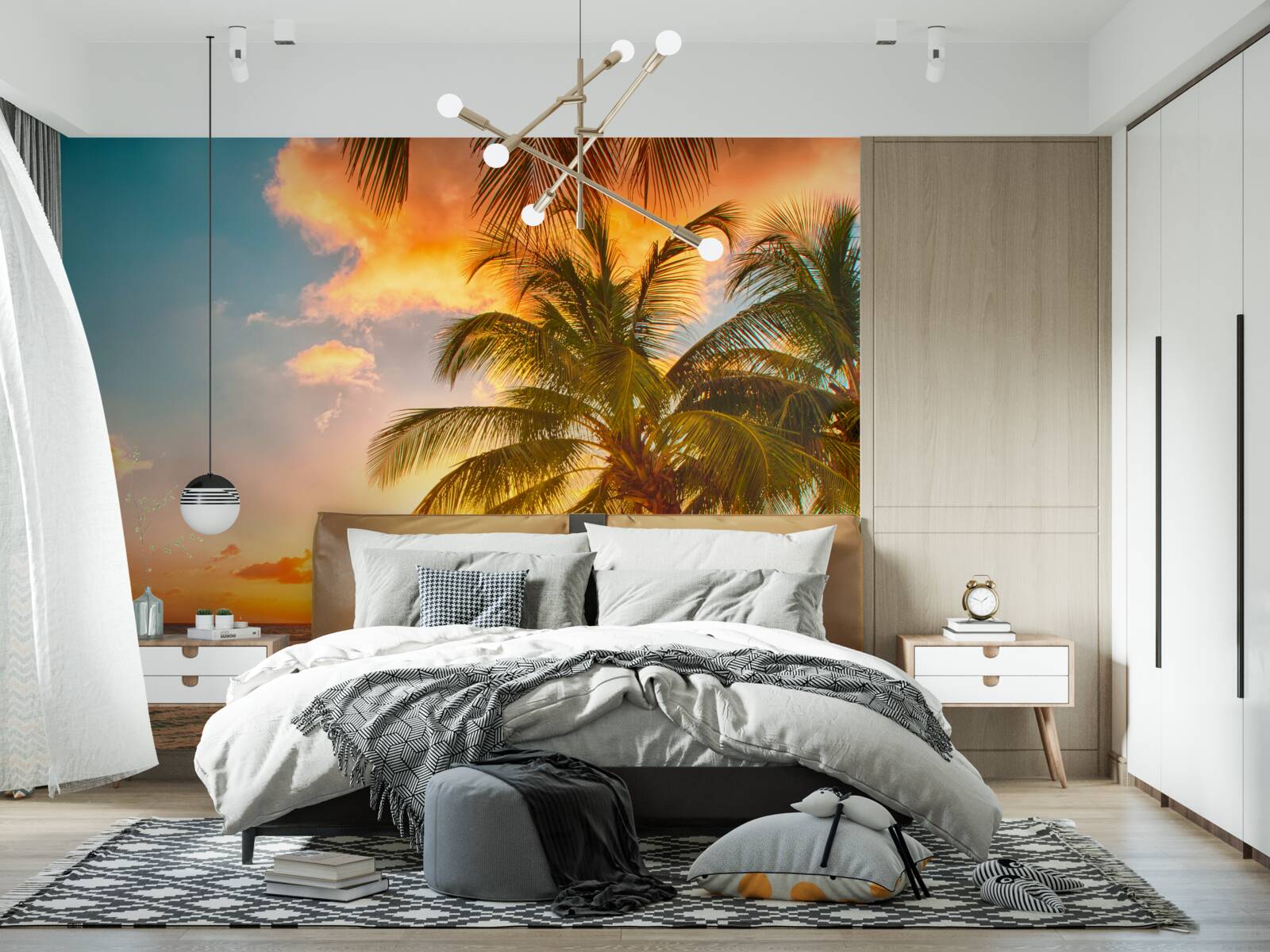 Фотошпалери зачаровує захід сонця в літній день