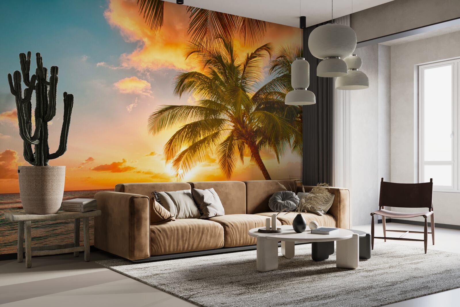 Фотошпалери зачаровує захід сонця в літній день