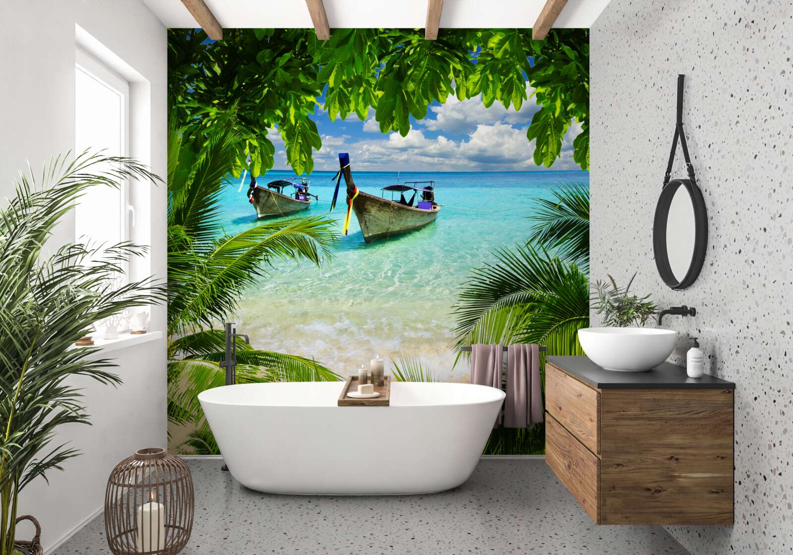 Фотошпалери судна біля узбережжя