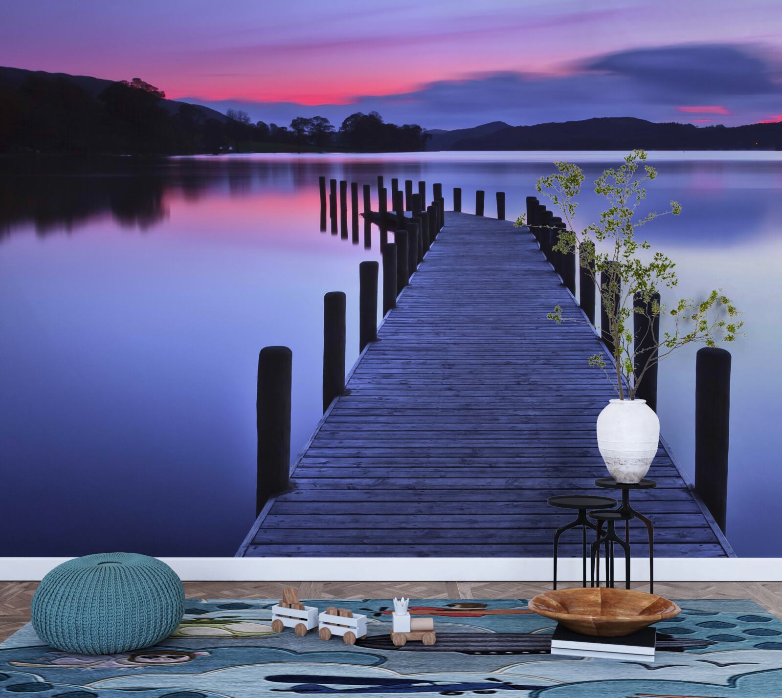 Фотошпалери Стежка до рибного господарства на ставку