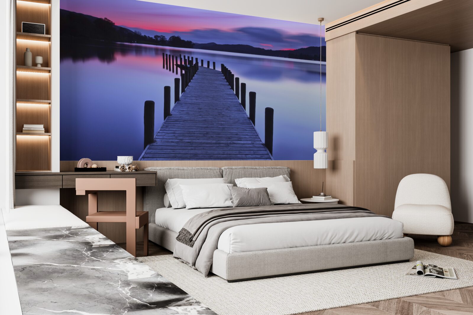 Фотошпалери Стежка до рибного господарства на ставку