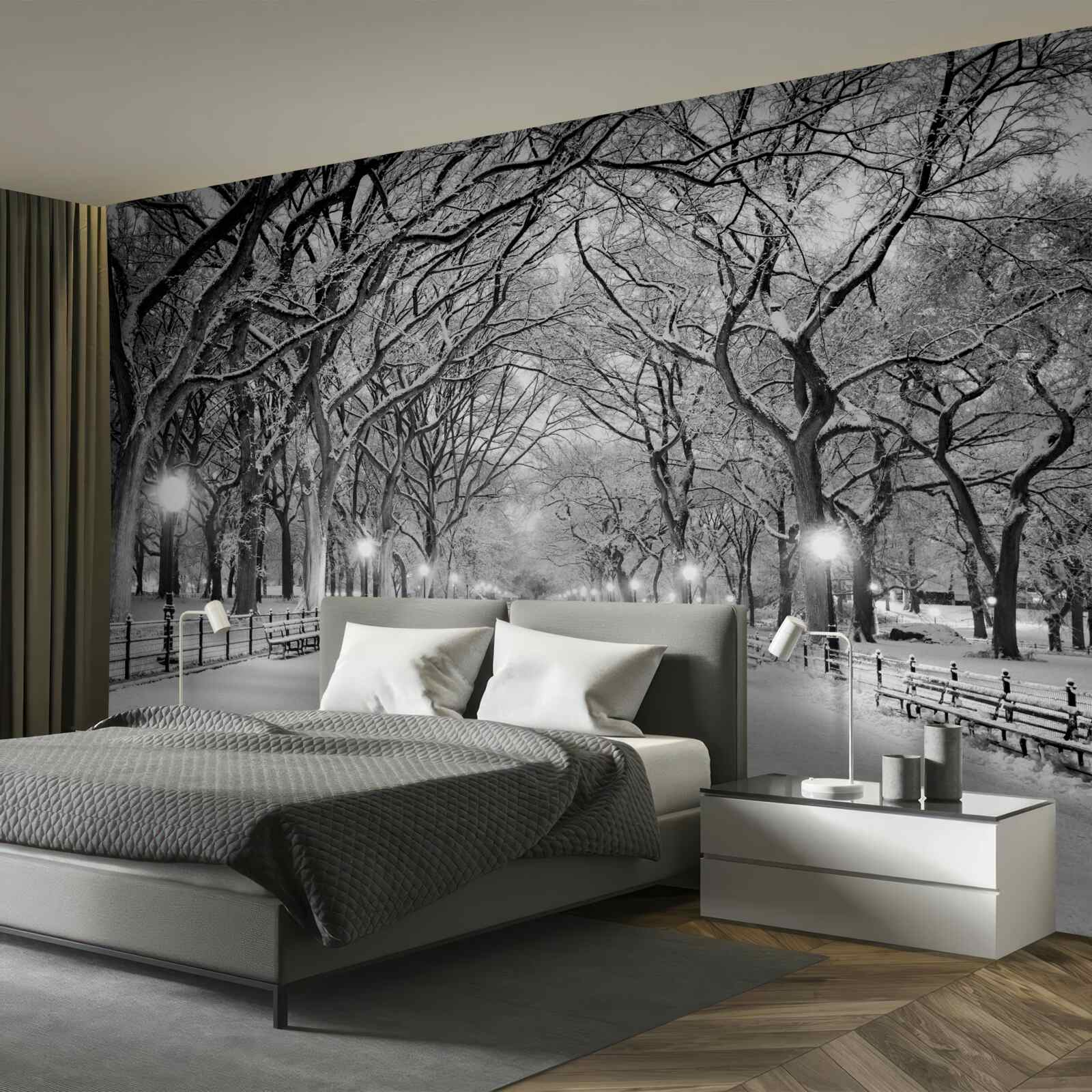 Фотошпалери Засніжена стежка між деревами