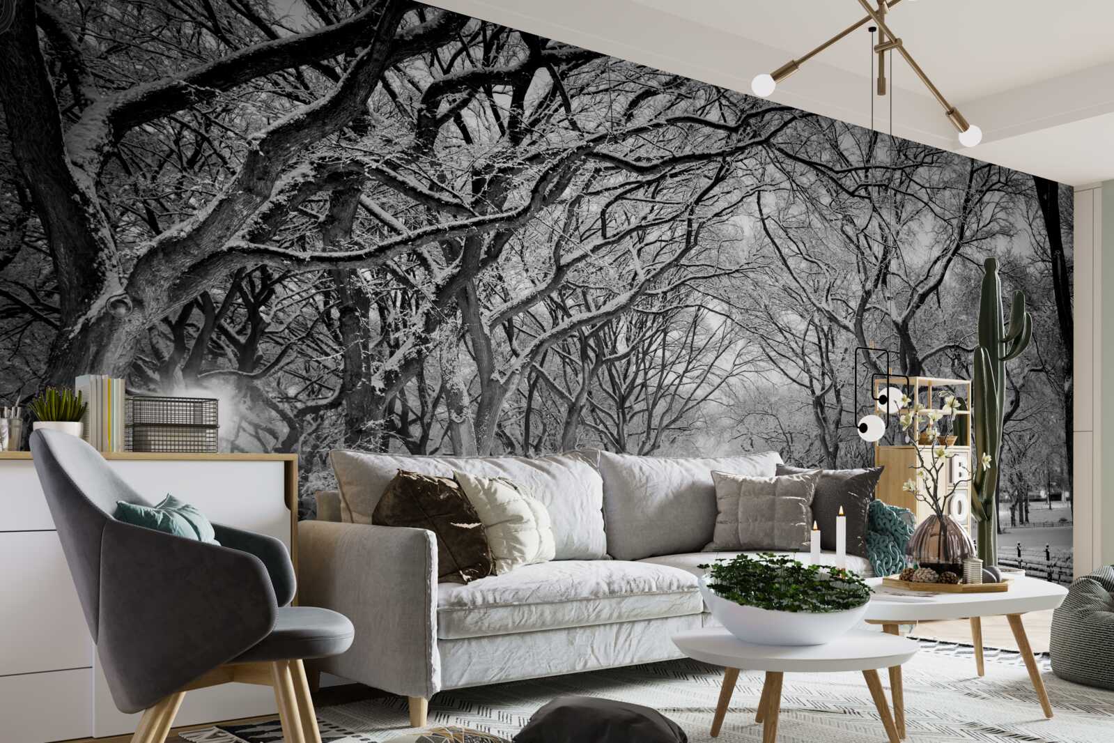 Фотошпалери Засніжена стежка між деревами