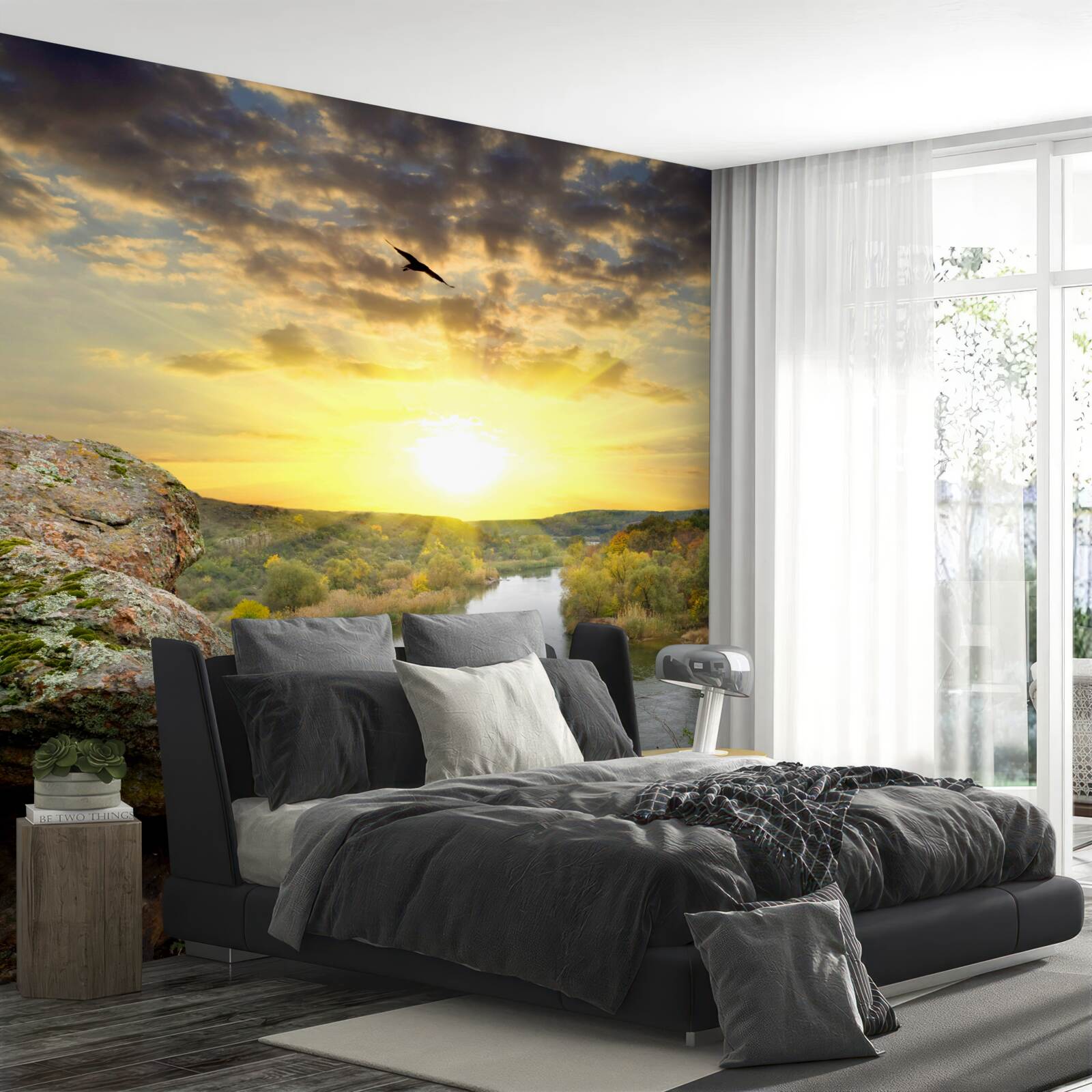 Фотошпалери осіннє сонце перетворюється на прохолодний захід