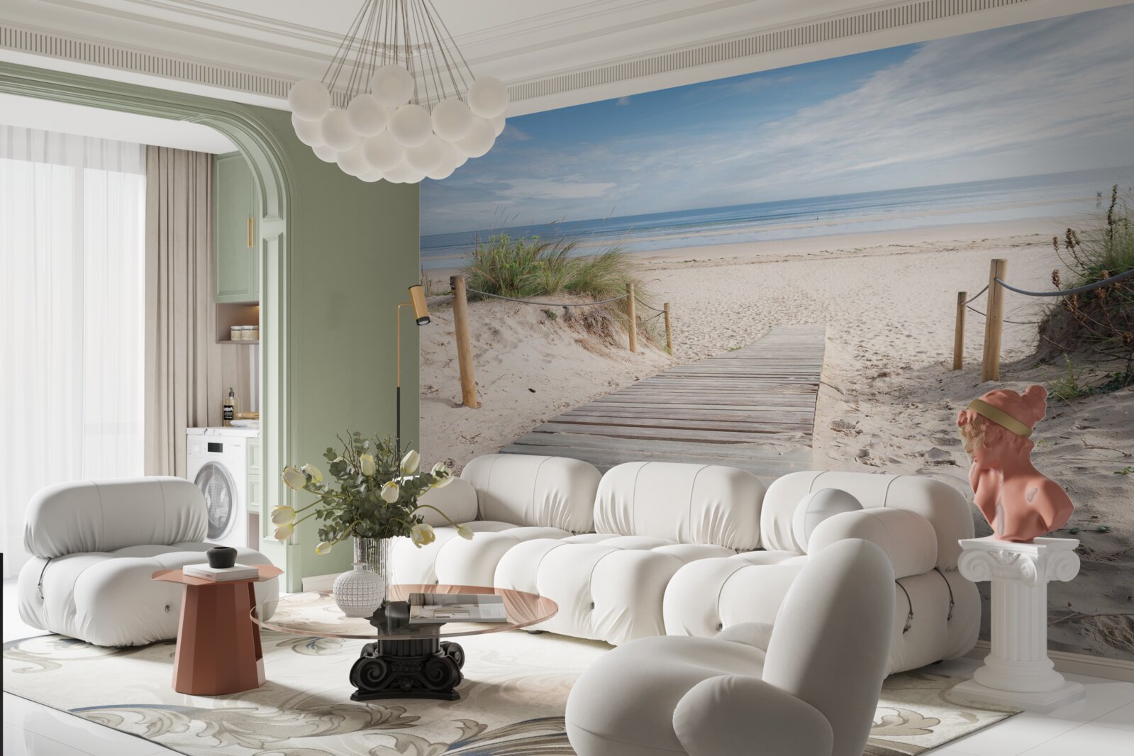 Фотошпалери Піщана доріжка, що веде до океану