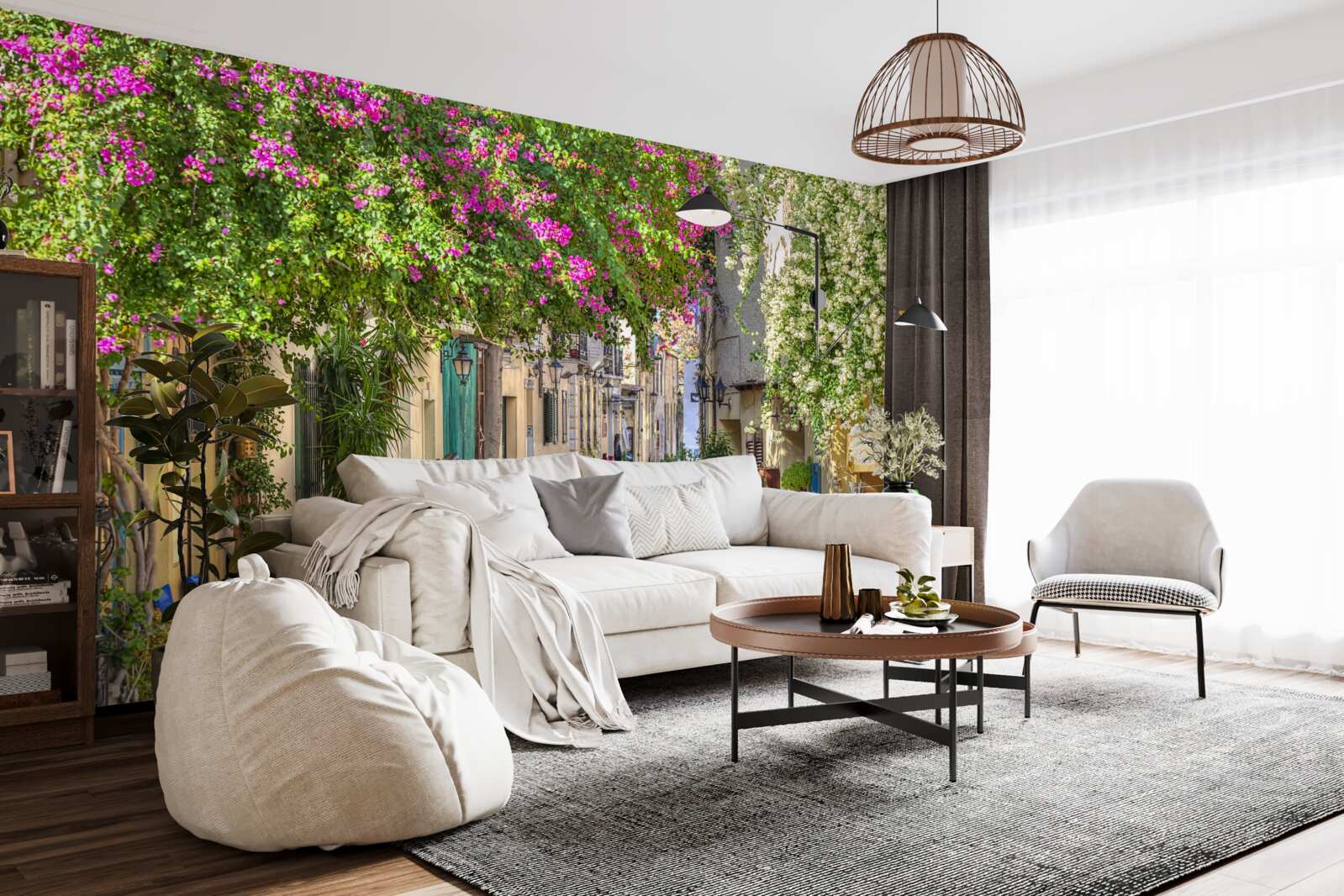 Фотошпалери вулиця, обласкана мальовничою зеленню, вміло створює атмосферу затишку