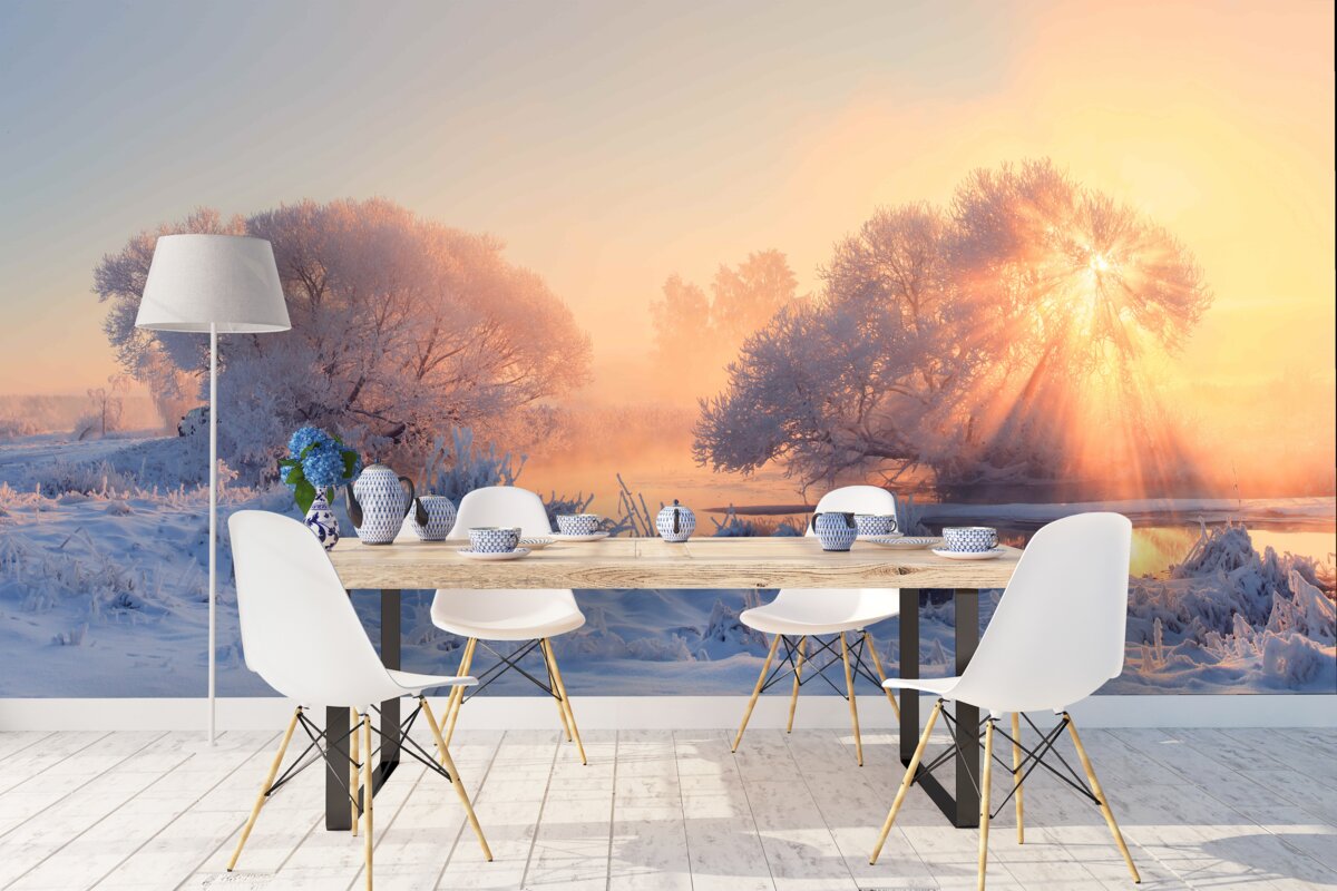 Фотошпалери зимовий ранок на морозі