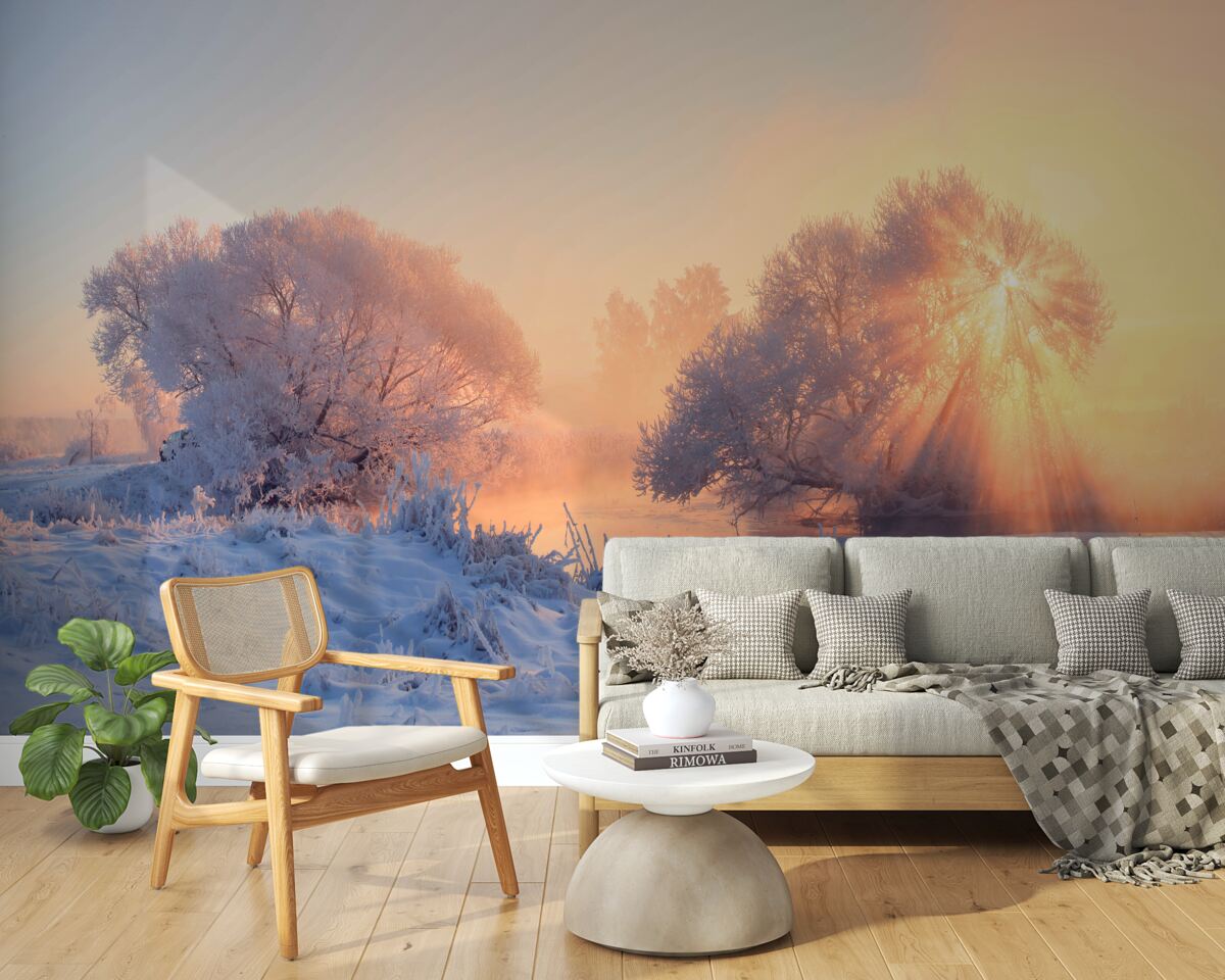 Фотошпалери зимовий ранок на морозі