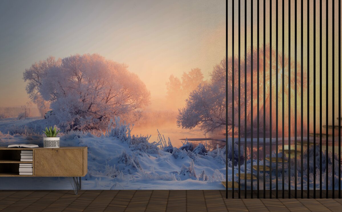 Фотошпалери зимовий ранок на морозі