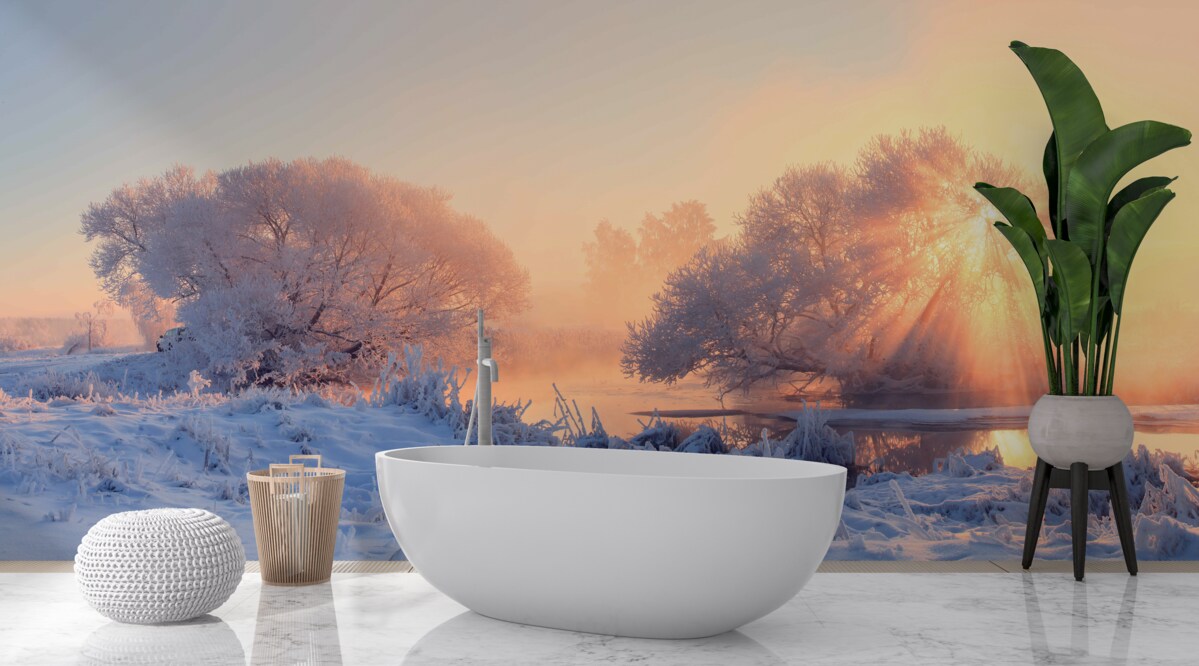 Фотошпалери зимовий ранок на морозі