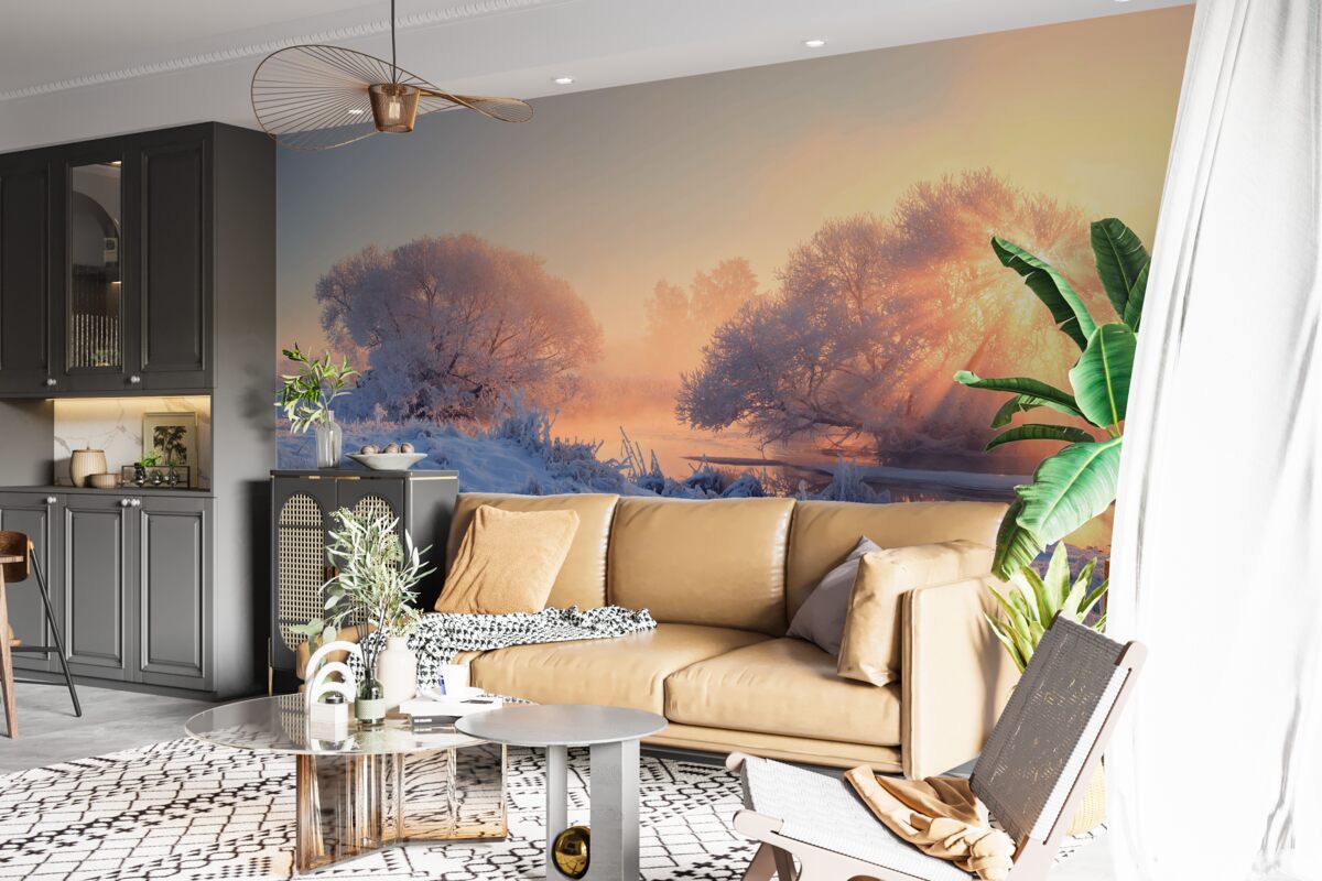 Фотошпалери зимовий ранок на морозі