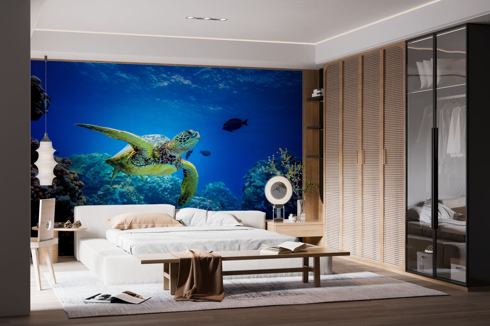 Фотошпалери Черепаха в синіх глибинах моря