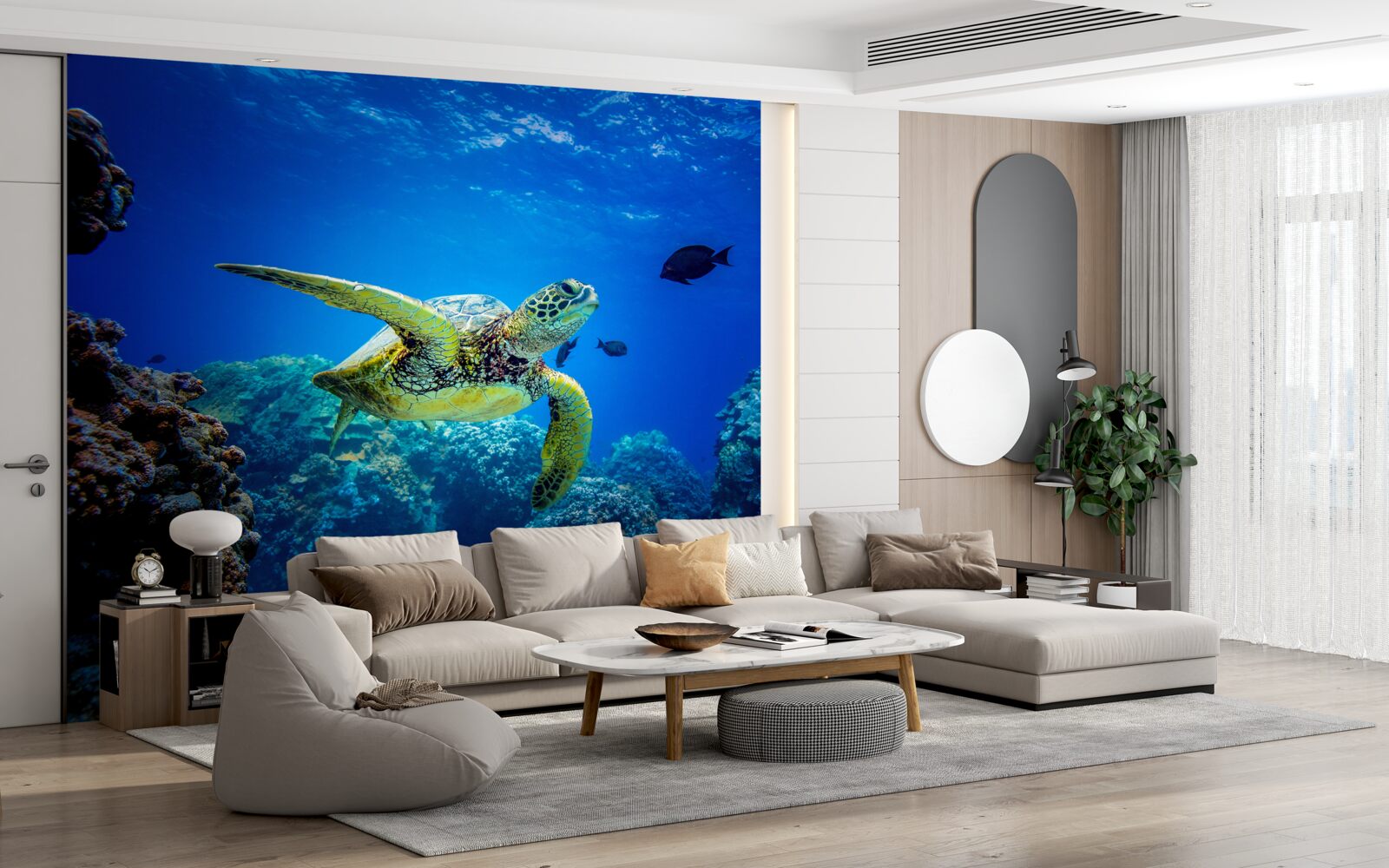 Фотошпалери Черепаха в синіх глибинах моря