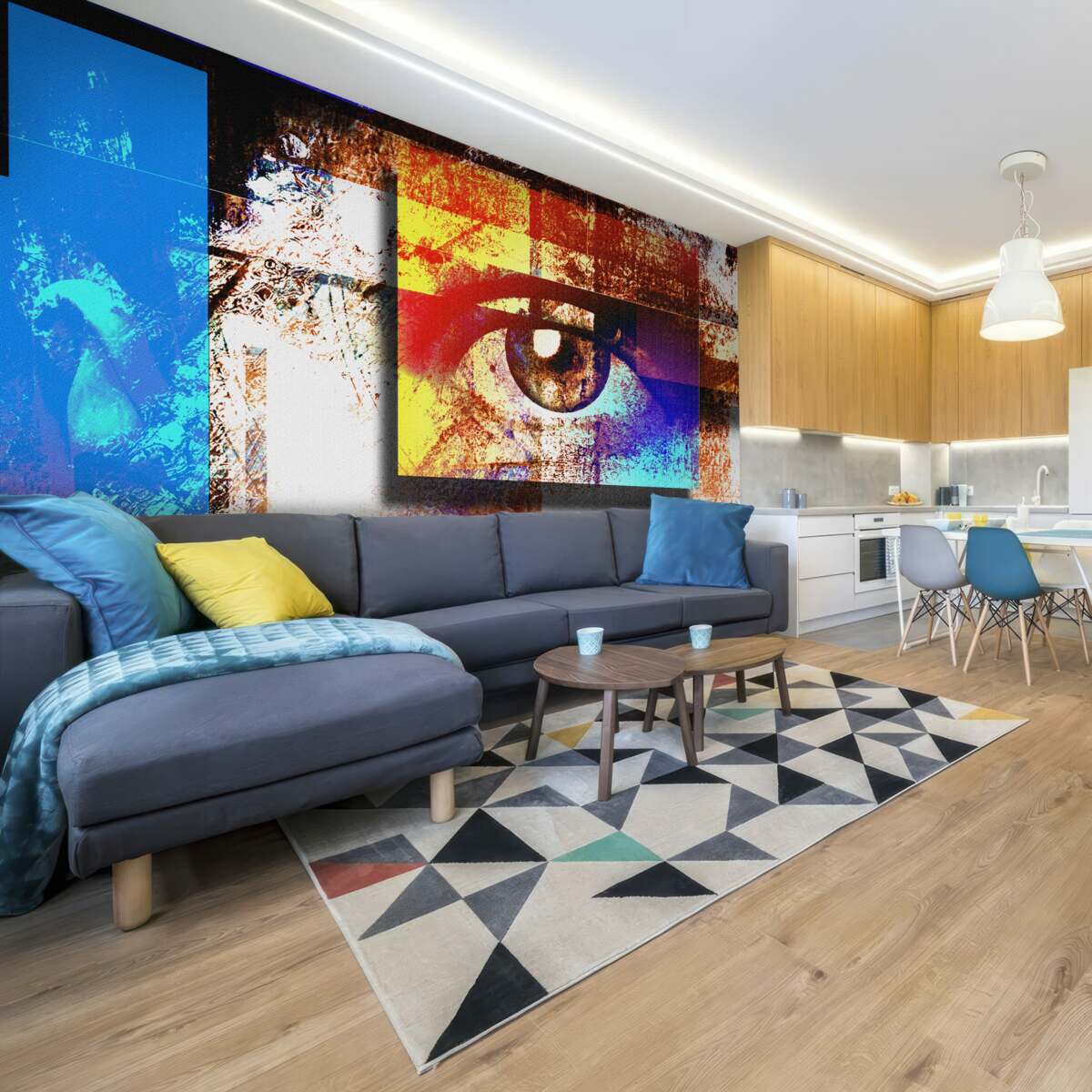 Фотошпалери око серед різнобарвної палітри