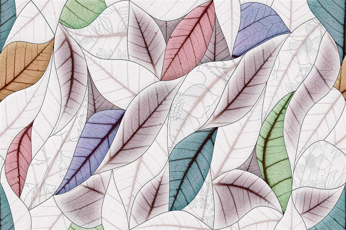 Фотошпалери абстрактний живопис з осіннього листя