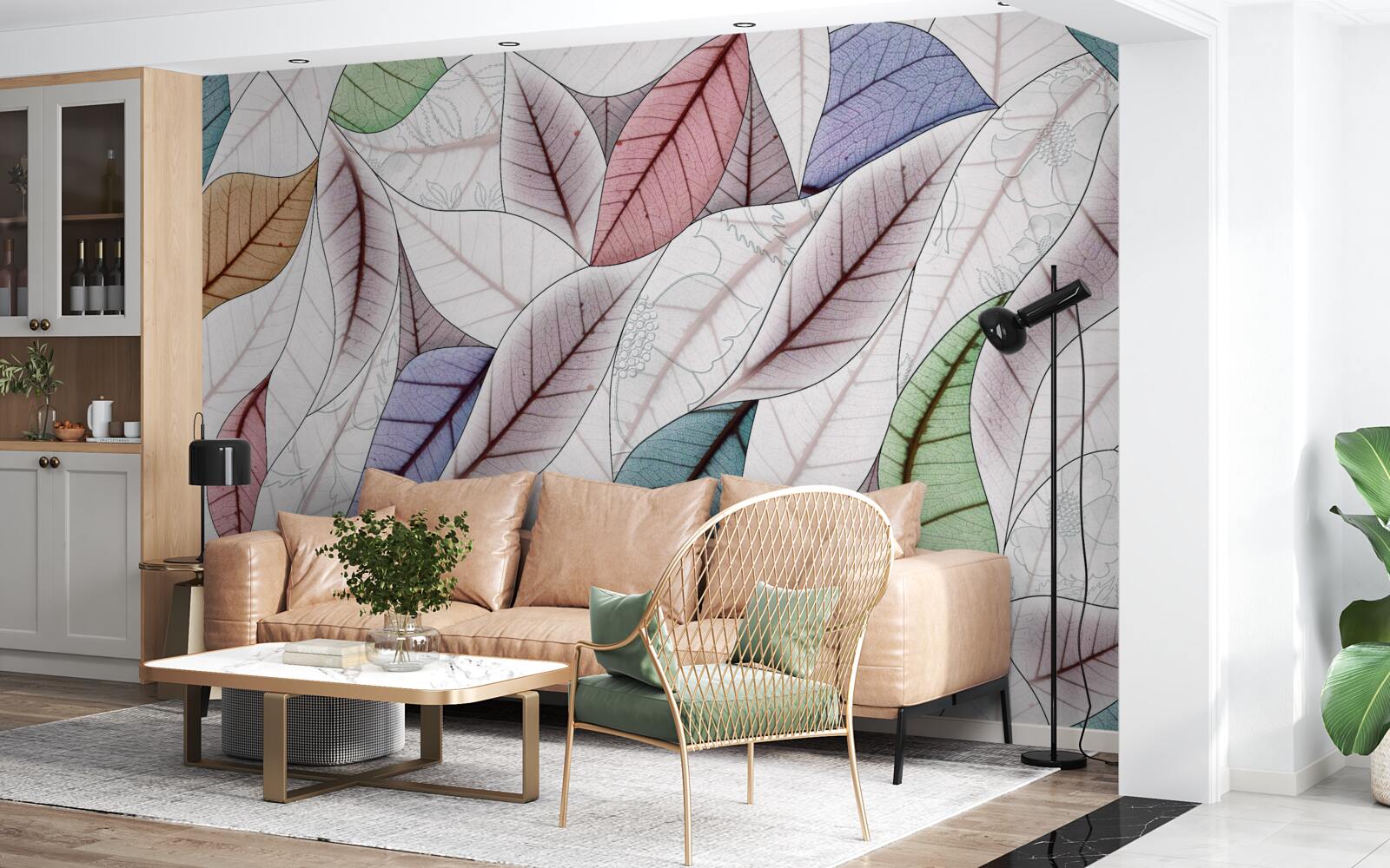 Фотошпалери абстрактний живопис з осіннього листя