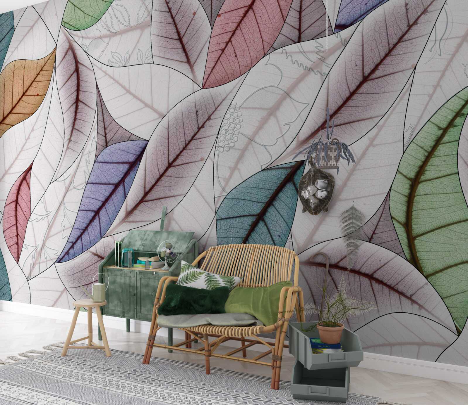 Фотошпалери абстрактний живопис з осіннього листя