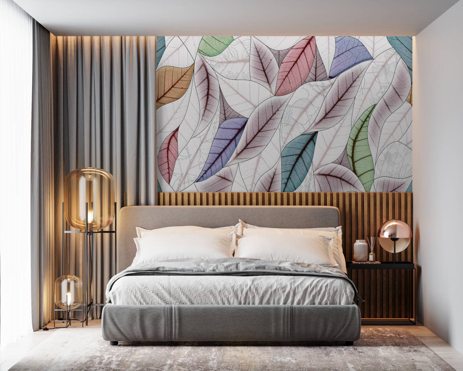 Фотошпалери абстрактний живопис з осіннього листя