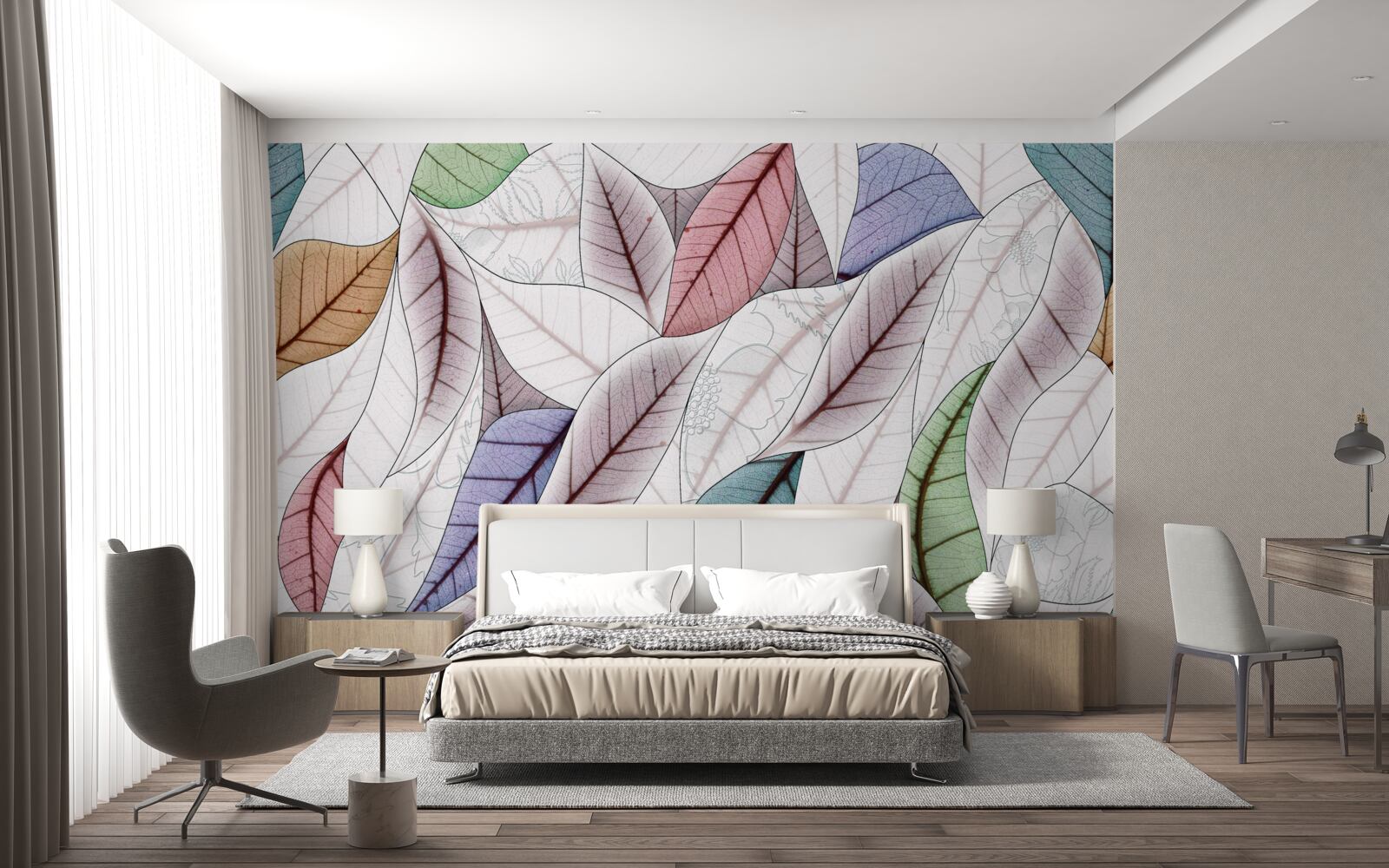 Фотошпалери абстрактний живопис з осіннього листя