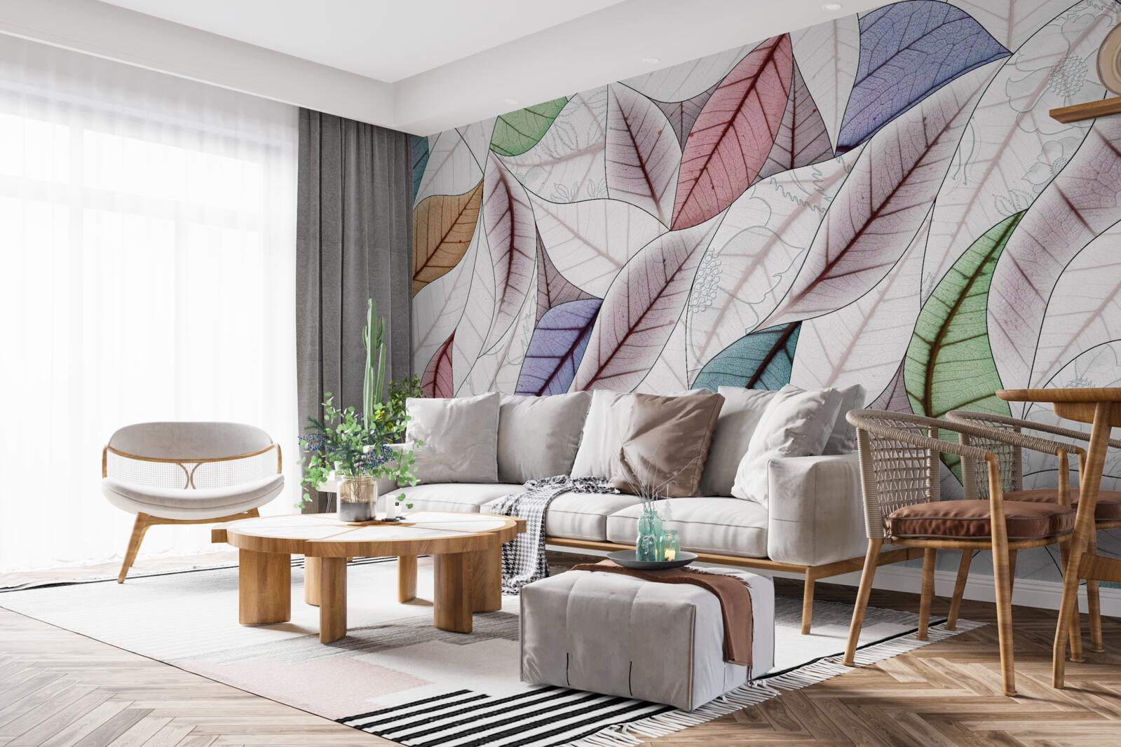 Фотошпалери абстрактний живопис з осіннього листя