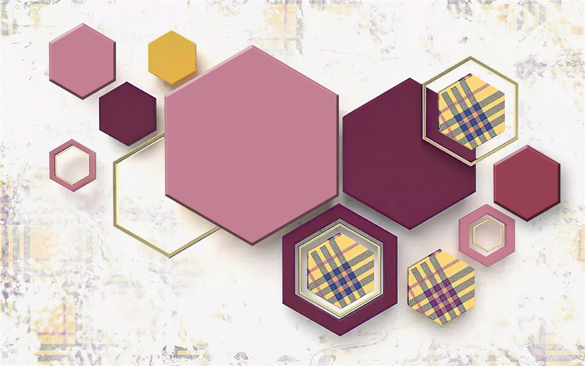 Фотошпалери п'ятикутні форми з начинкою