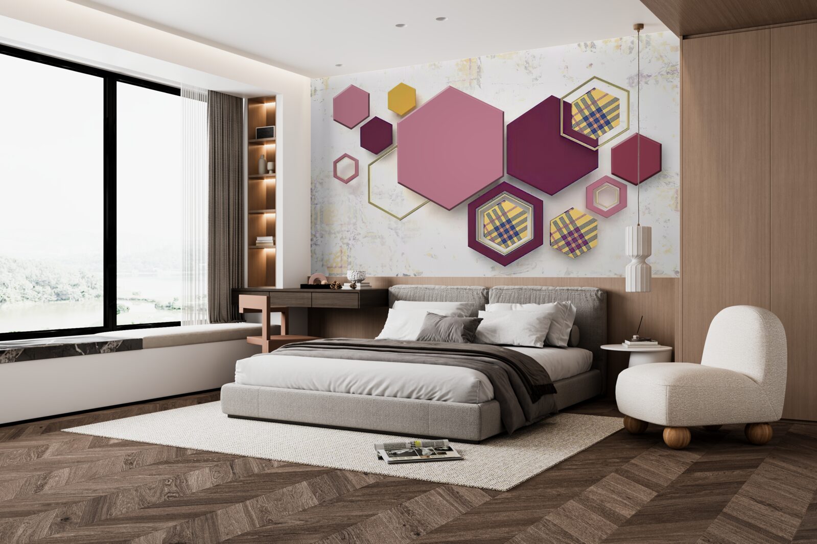 Фотошпалери п'ятикутні форми з начинкою