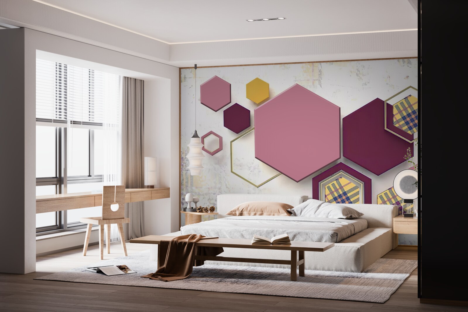 Фотошпалери п'ятикутні форми з начинкою