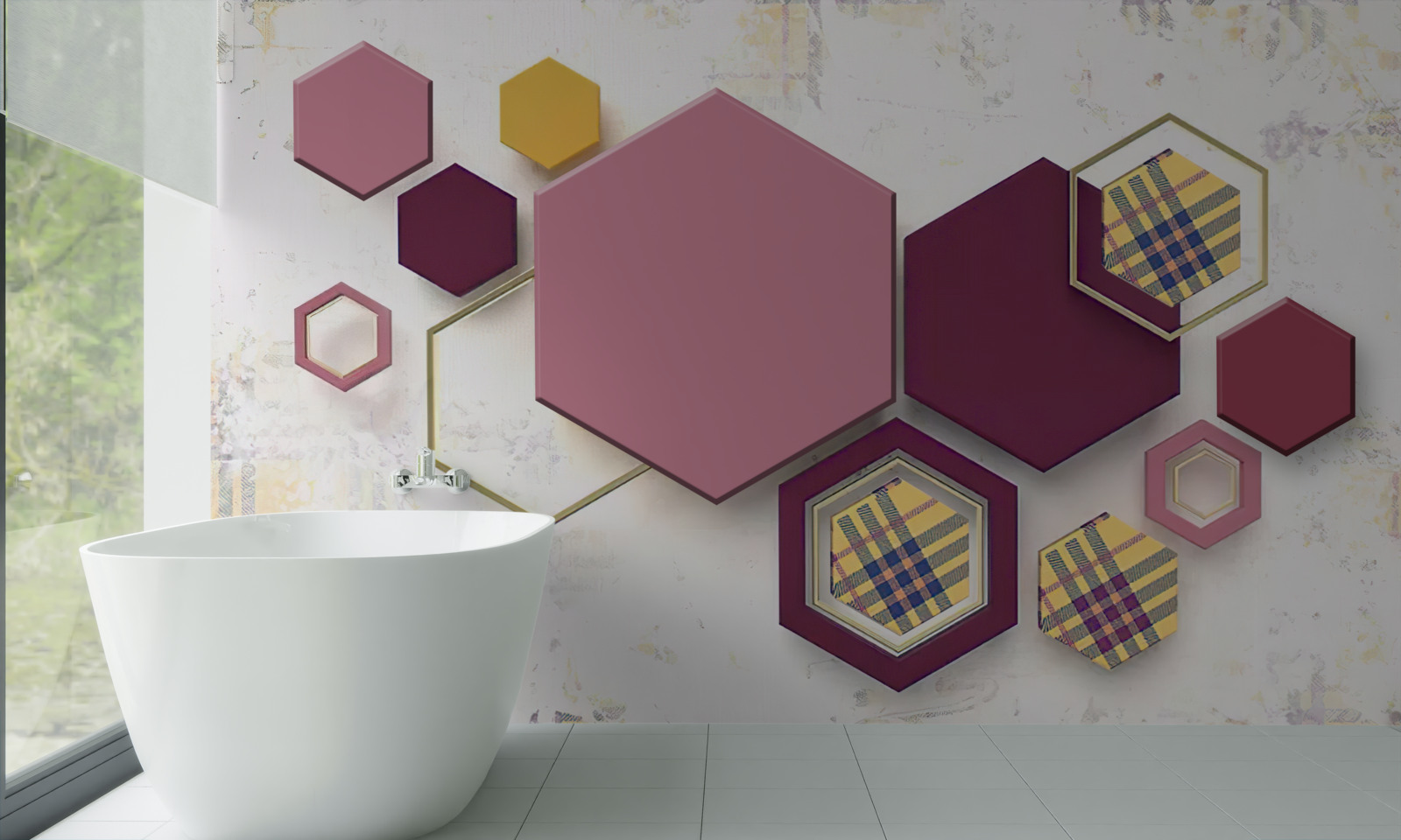 Фотошпалери п'ятикутні форми з начинкою