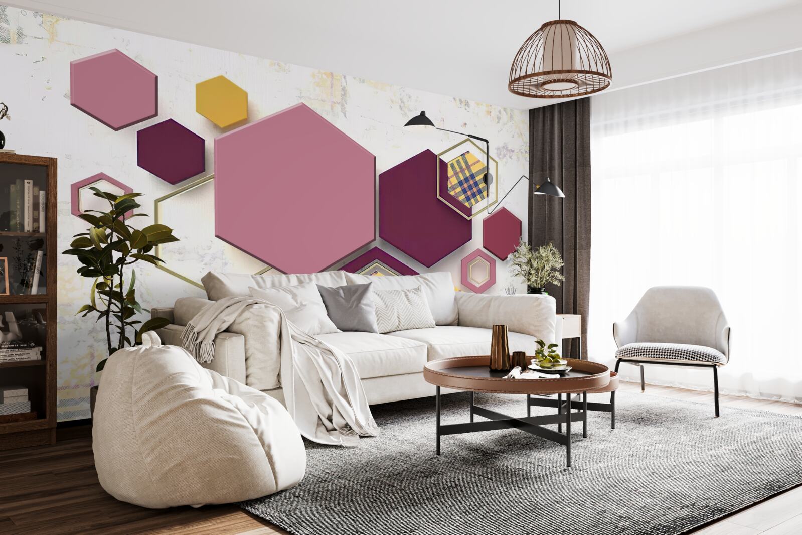 Фотошпалери п'ятикутні форми з начинкою