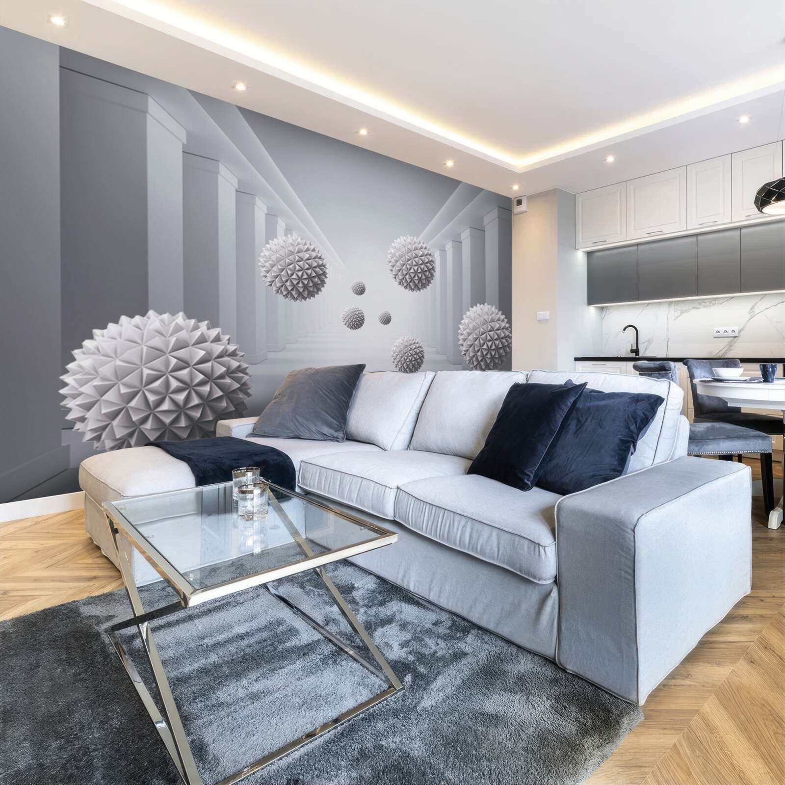 Фотошпалери кулі зникають у нескінченному коридорі