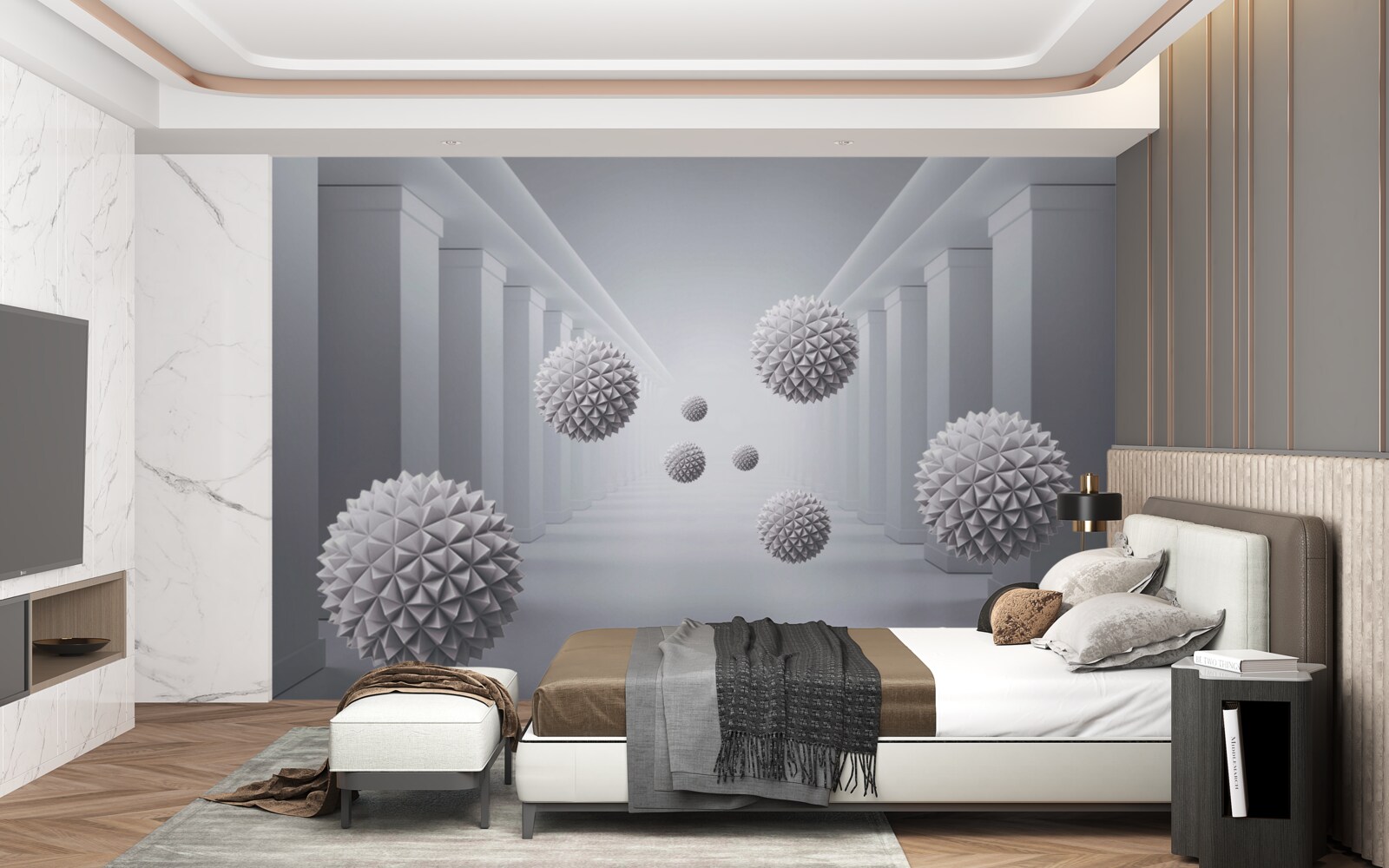 Фотошпалери кулі зникають у нескінченному коридорі