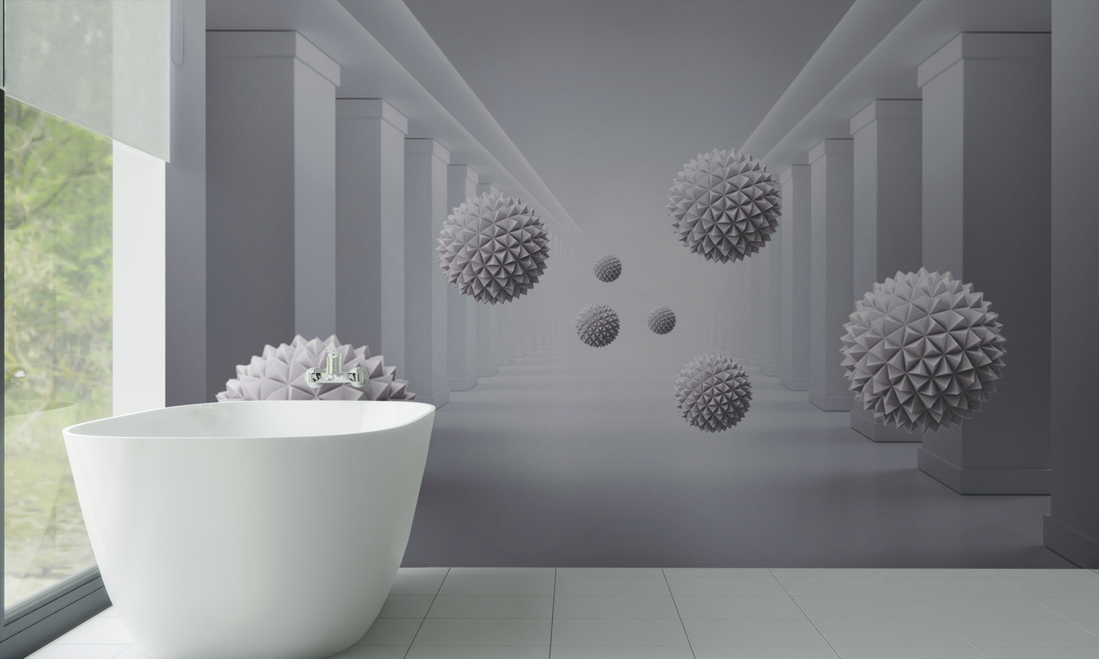 Фотошпалери кулі зникають у нескінченному коридорі