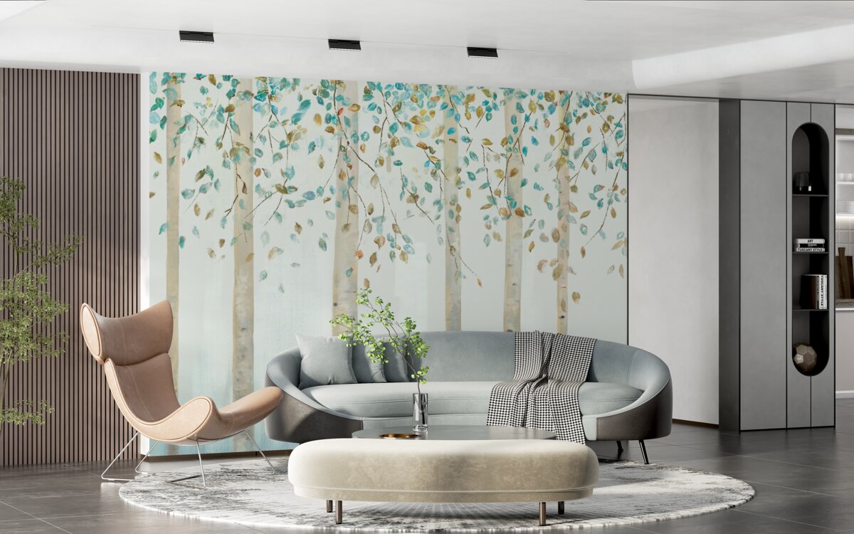 Фотошпалери тонкі берези в парі