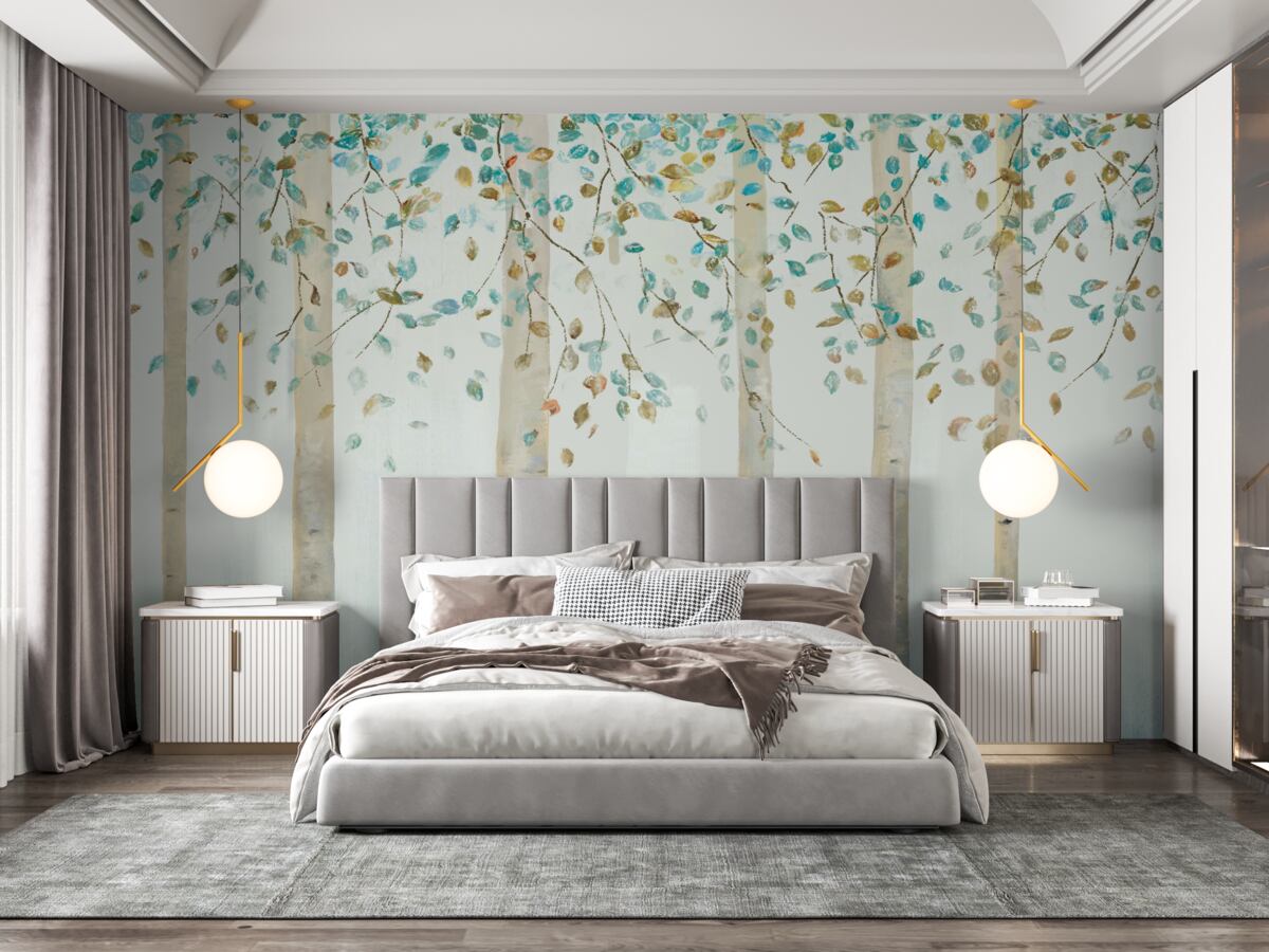 Фотошпалери тонкі берези в парі