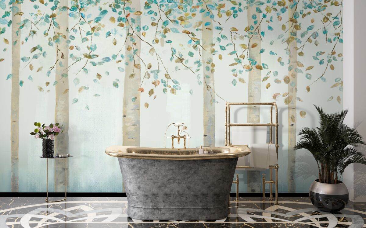 Фотошпалери тонкі берези в парі