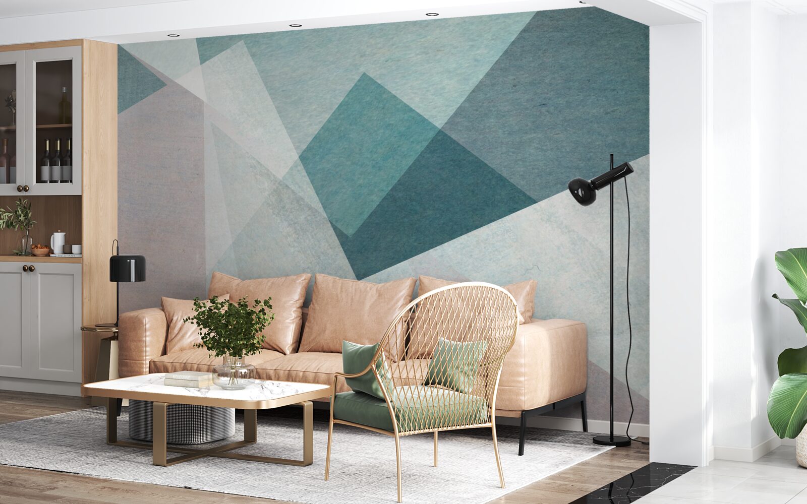 Фотошпалери піки у відтінках блакитного та рожевого