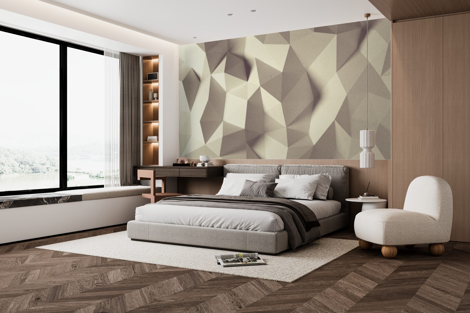 Фотошпалери текстура геометричних форм з чітким об'ємом