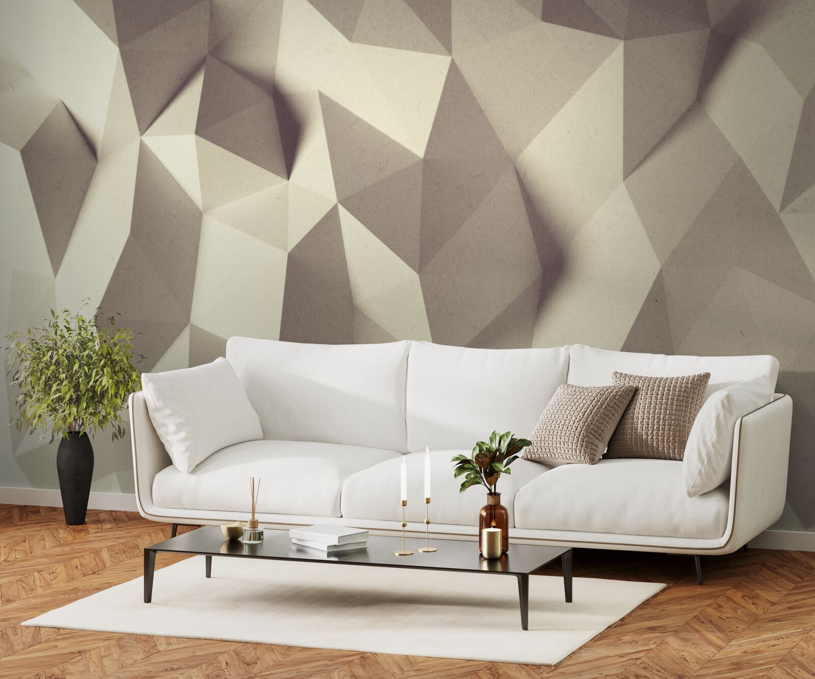 Фотошпалери текстура геометричних форм з чітким об'ємом