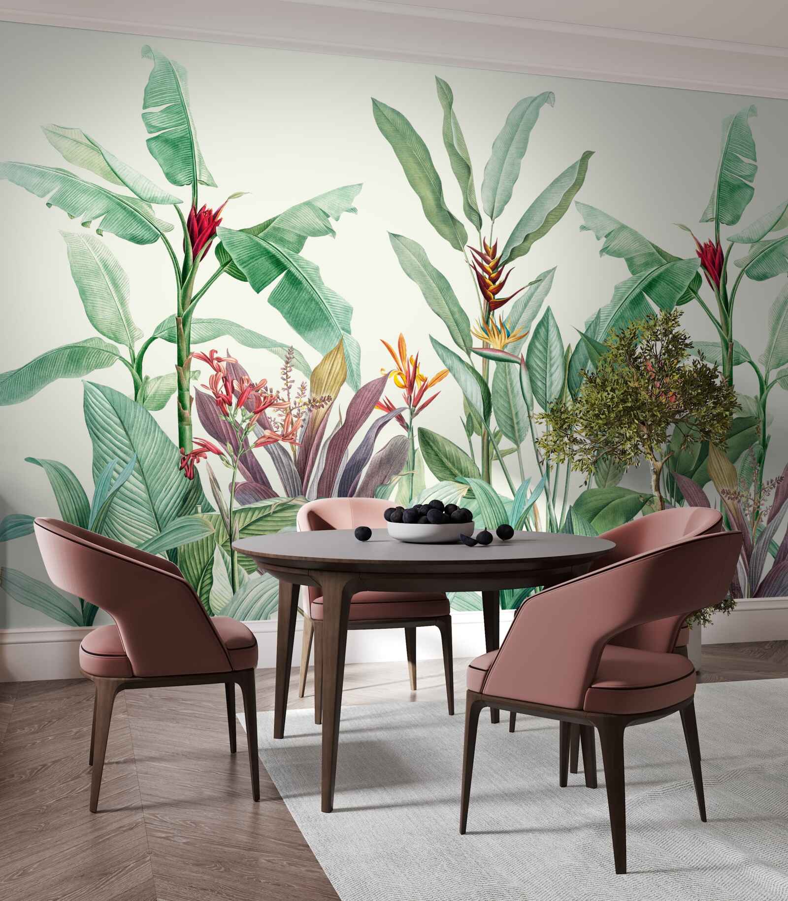 Фотошпалери тропічне зелене листя