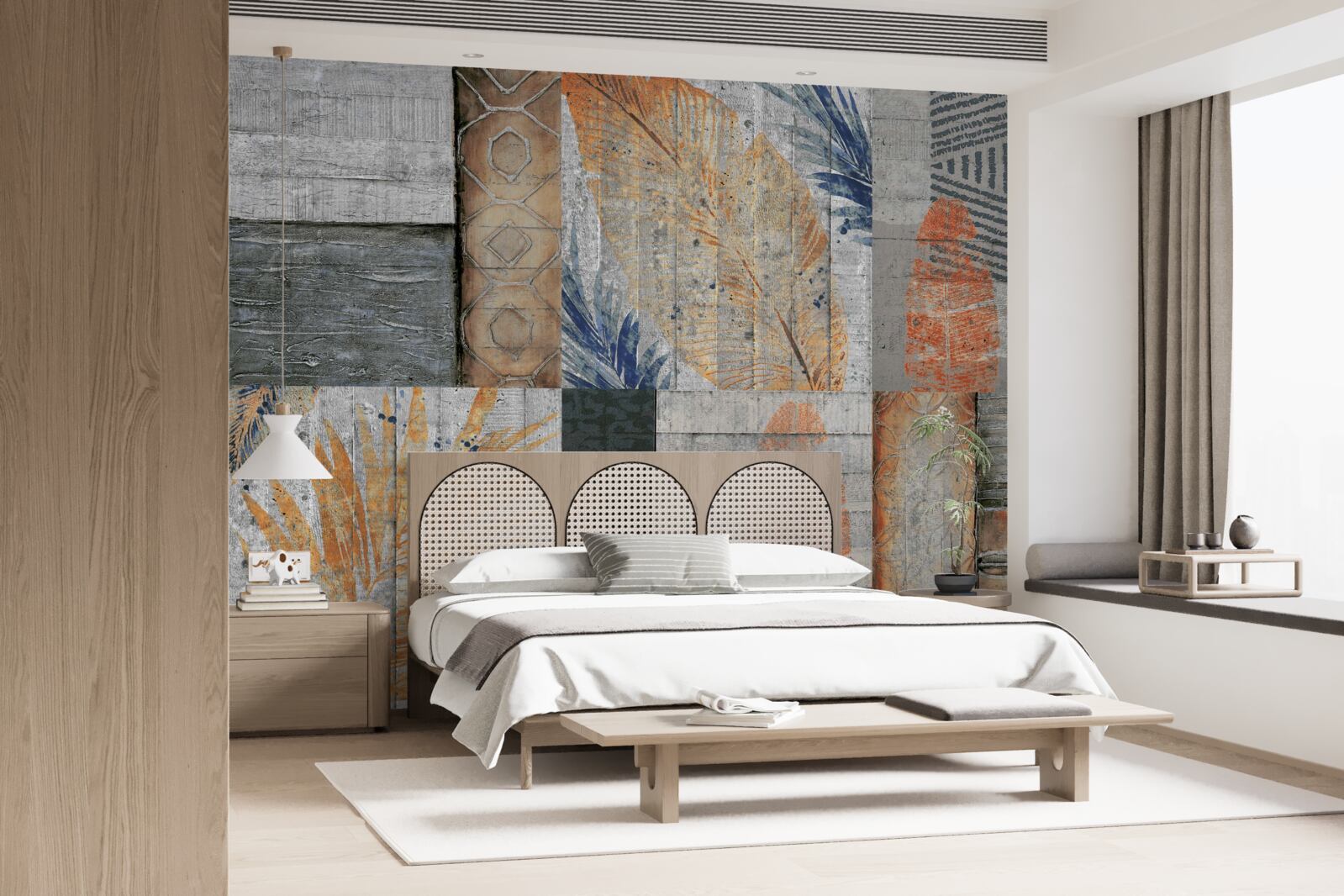 Фотошпалери геометричні фігури в листі